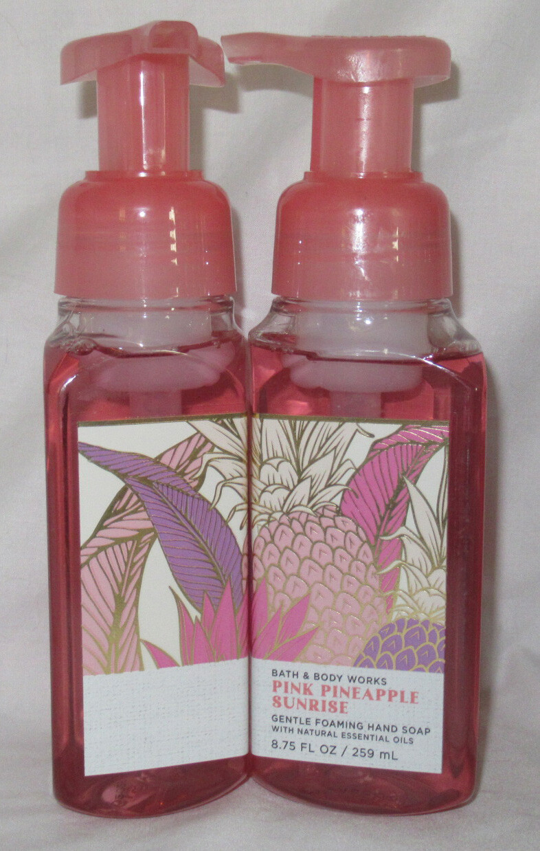 Bath & Body Works Gentle Foaming Hand Soap Lot Set of 2 PINK PINEAPPLE SUNRISE