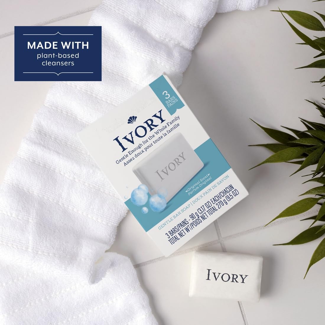 Ivory Soap Bars 3.1 oz Pack of 3 Gentle Cleansing Dyes Free