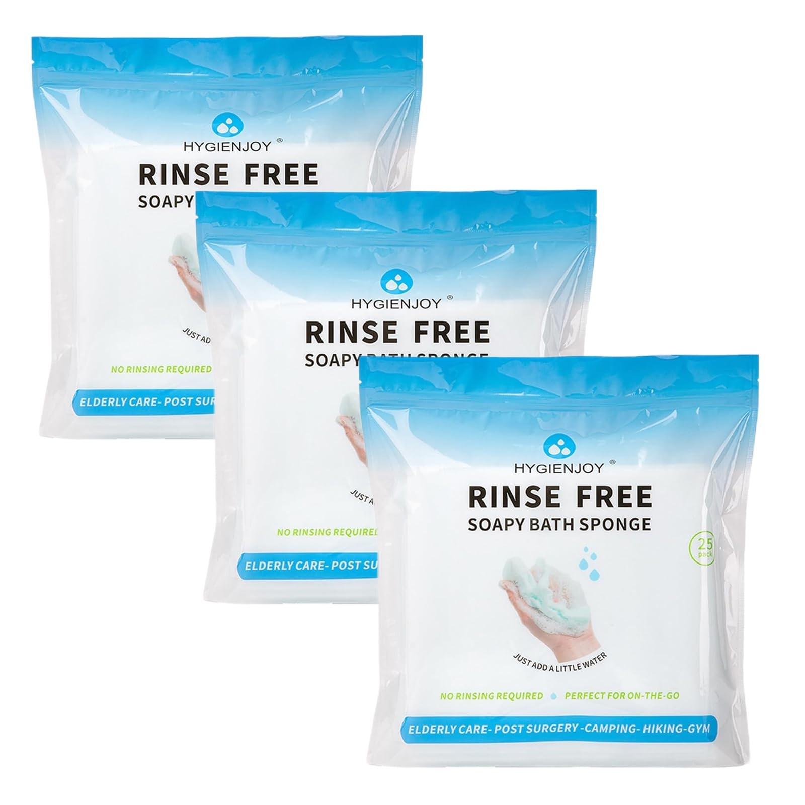 -21% Larger,No Rinse Bathing Wipes for Adults-Rinse Free Bath Sponges,Soap In…