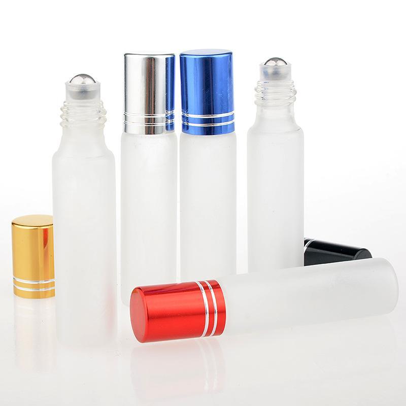 Frosted Clear Glass Mini Bottles with Roller Ball For Oil Perfume Eye Cream 10ML