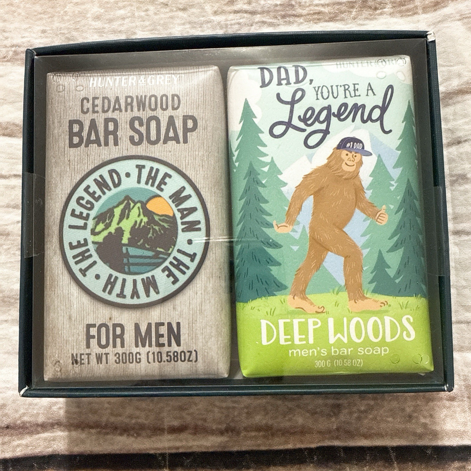 Hunter & Grey Men Bar Soap Giftset 2 Pcs DEEP WOOD & CEDARWOOD 10.58 Oz/EACH