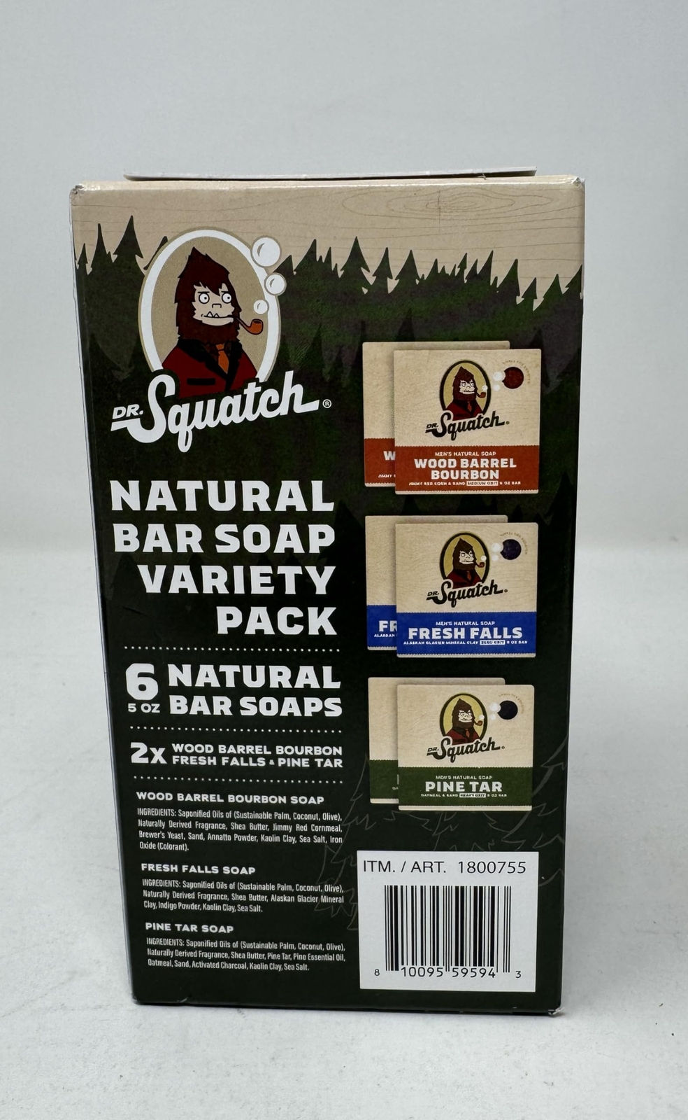 Dr. Squatch Natural Natural Bar Soap, Vareity Pack 6 Count ( scuffed)