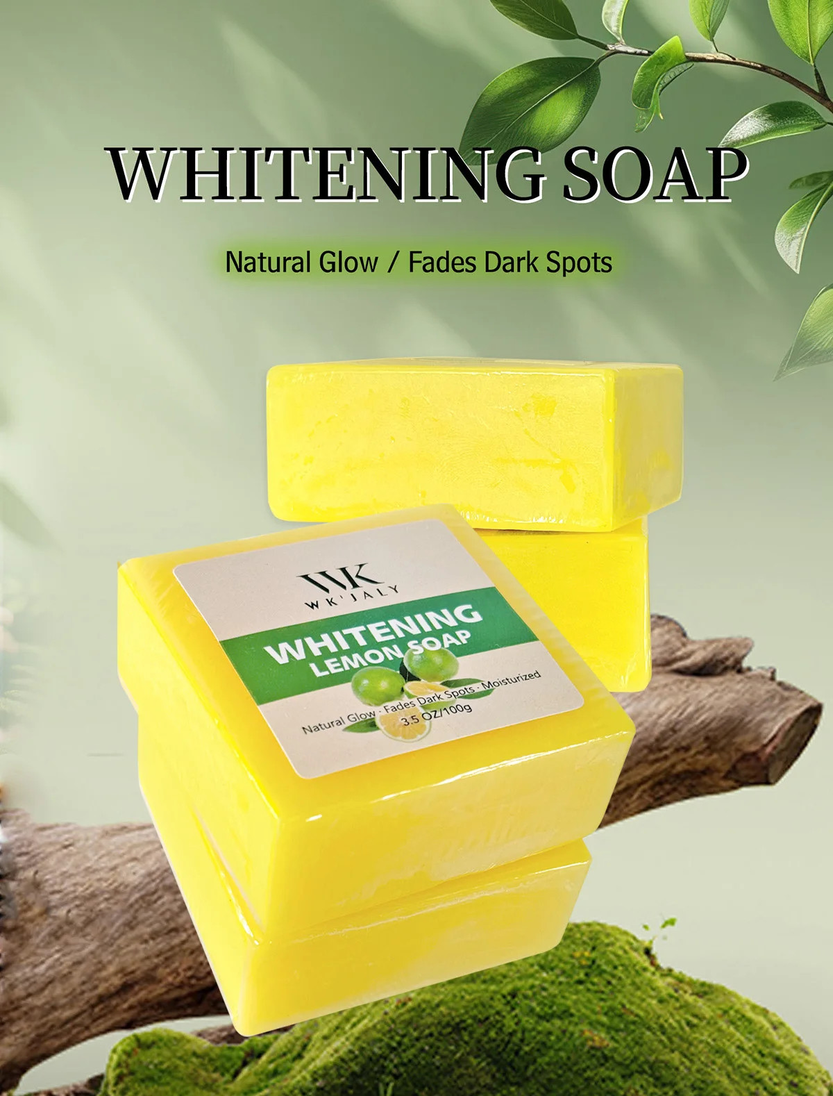 Moisturizing Whitening Lemon Body Soap WK JALY With Glutathione Shea Butter Oil