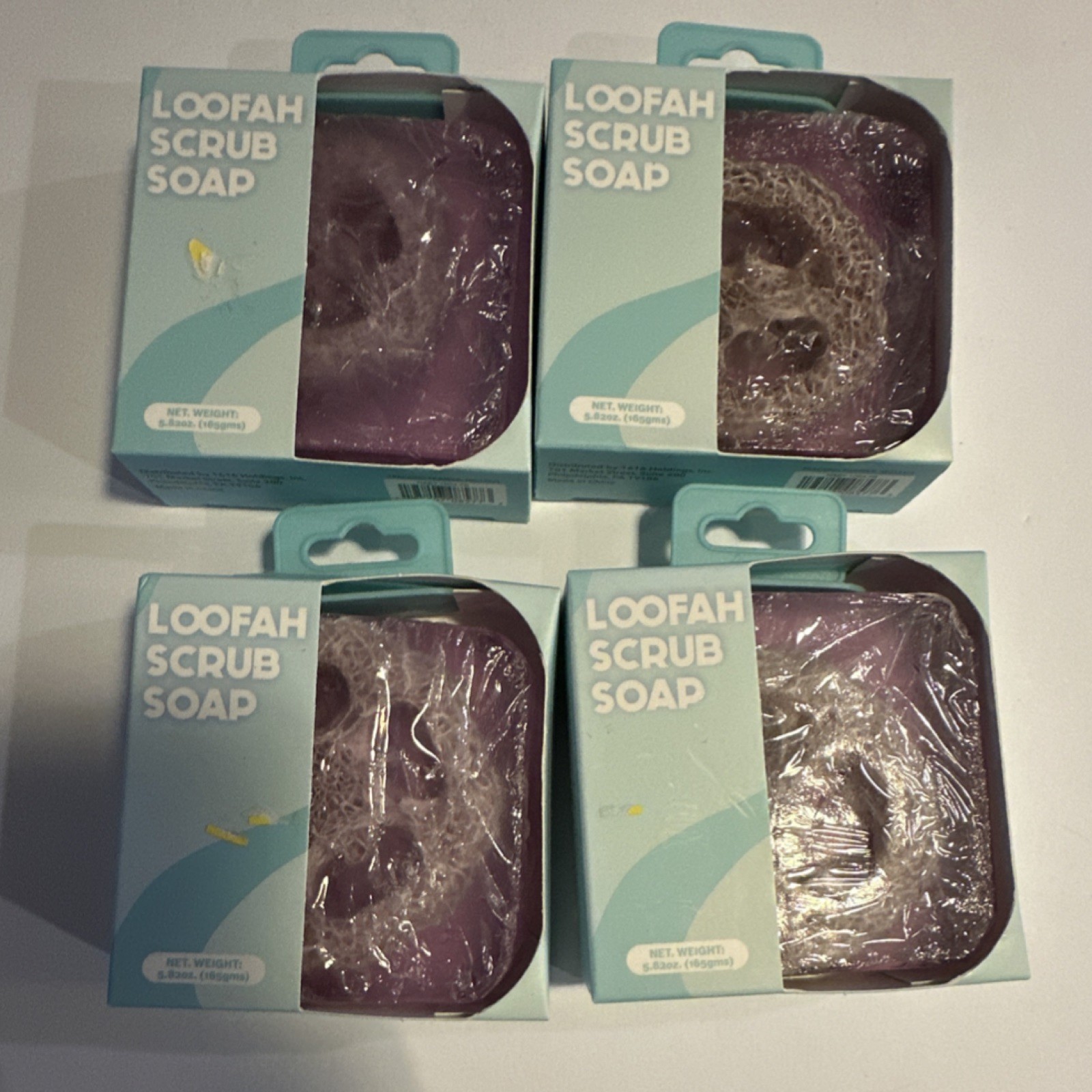 Loofah Scrub Soap Lavender Scent Purple Exfoliating Bar Lot of 4 5.82 oz