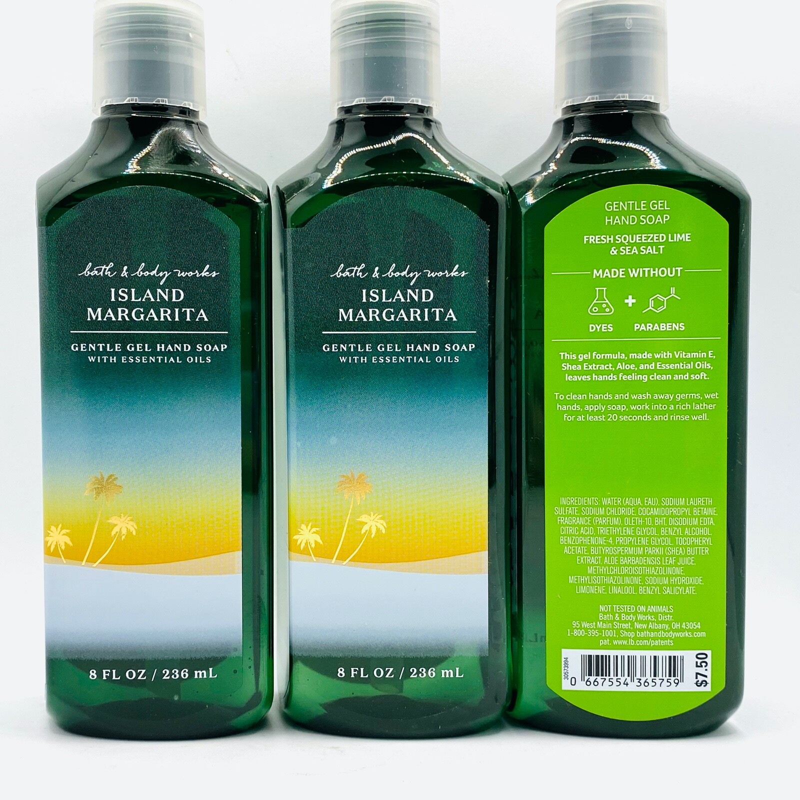 4-Pack Bath & Body Works ISLAND MARGARITA Gentle Gel Hand Soap Wash 8 fl.oz