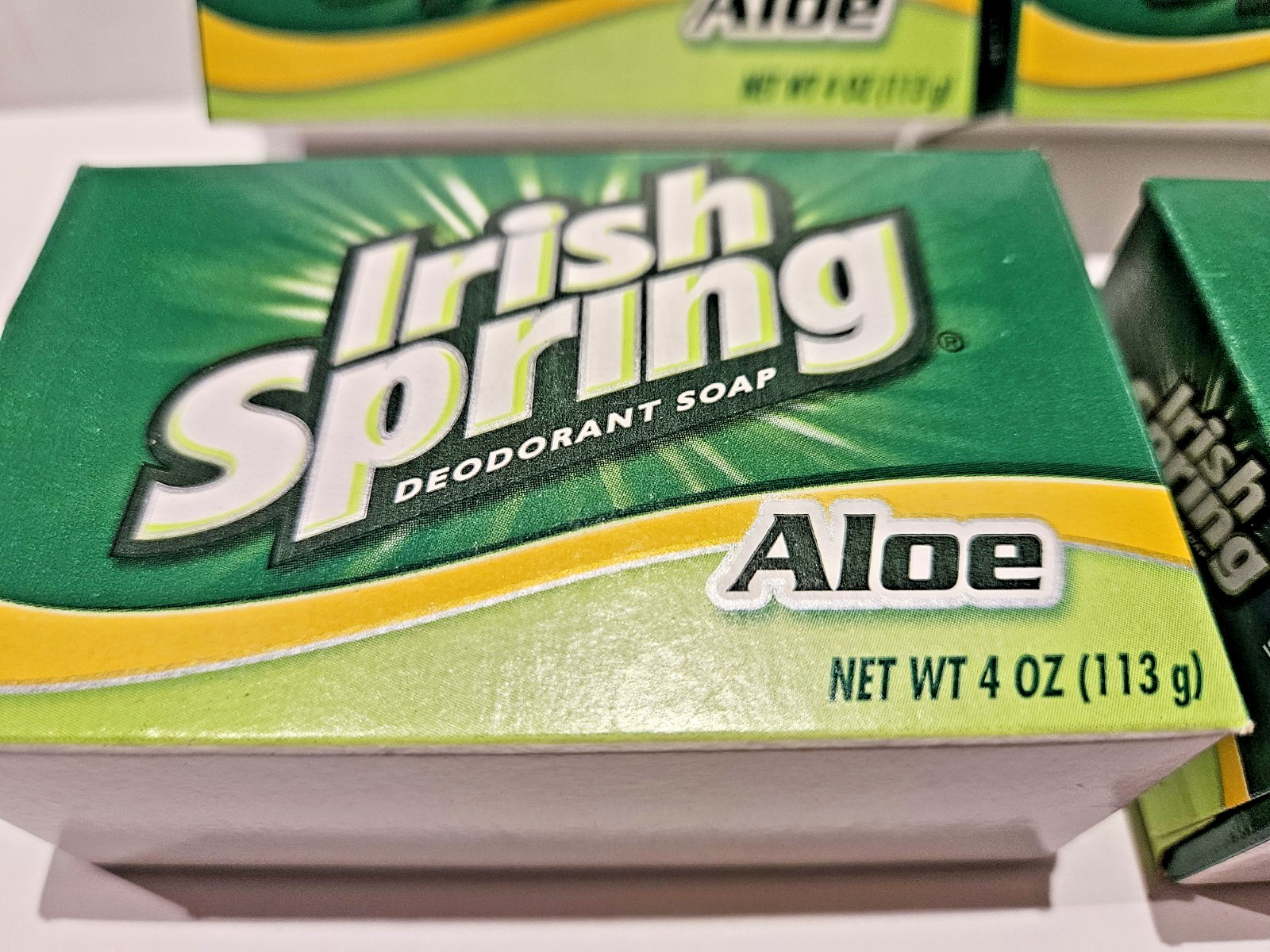 Irish Spring Aloe Deodorant Soap Bath Size Set of 4 New Sealed 4.oz. each bar