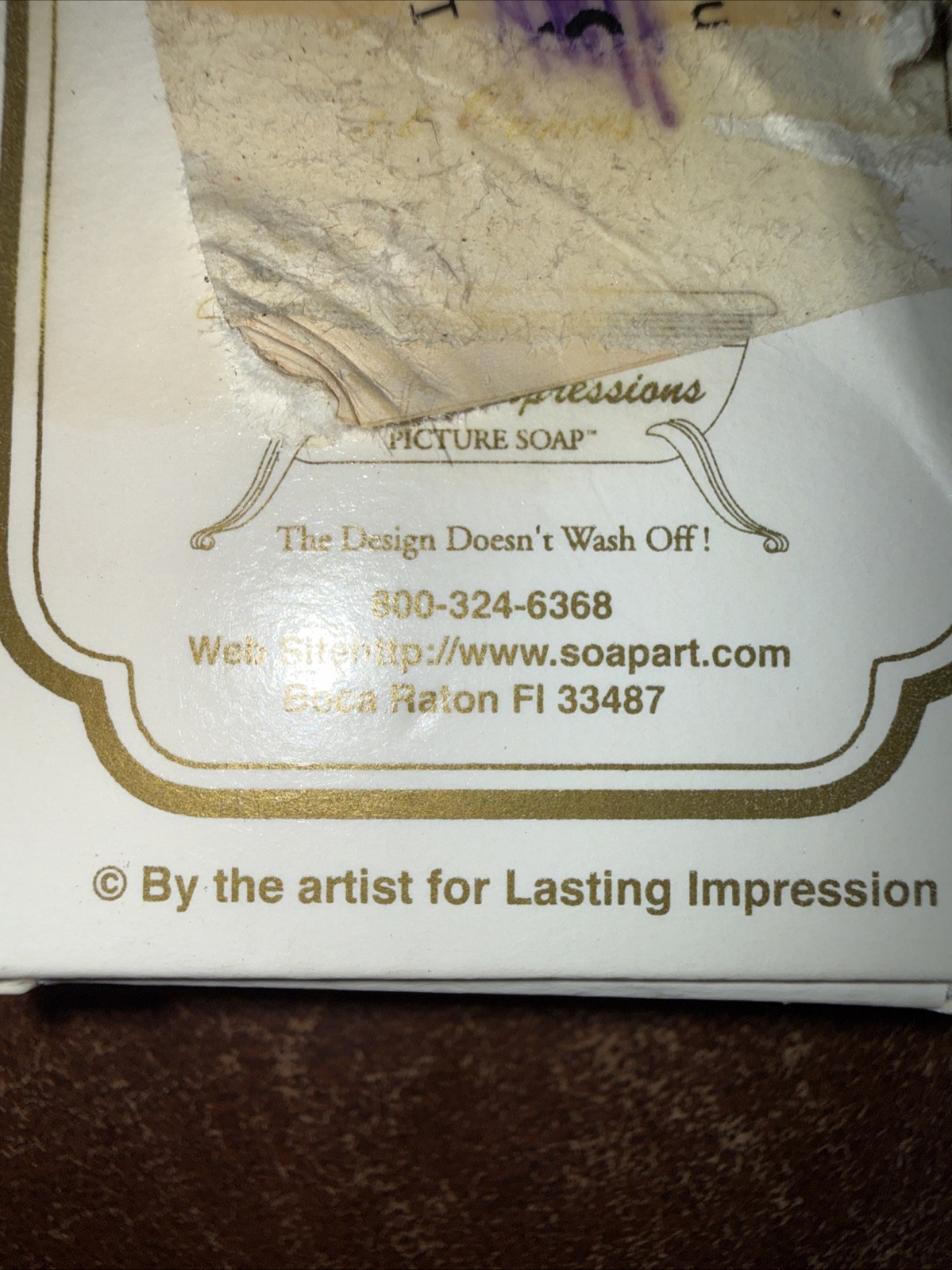 Lasting Impression Soap Art! God Bless America Picture Soap! Vtg! 3” Bar