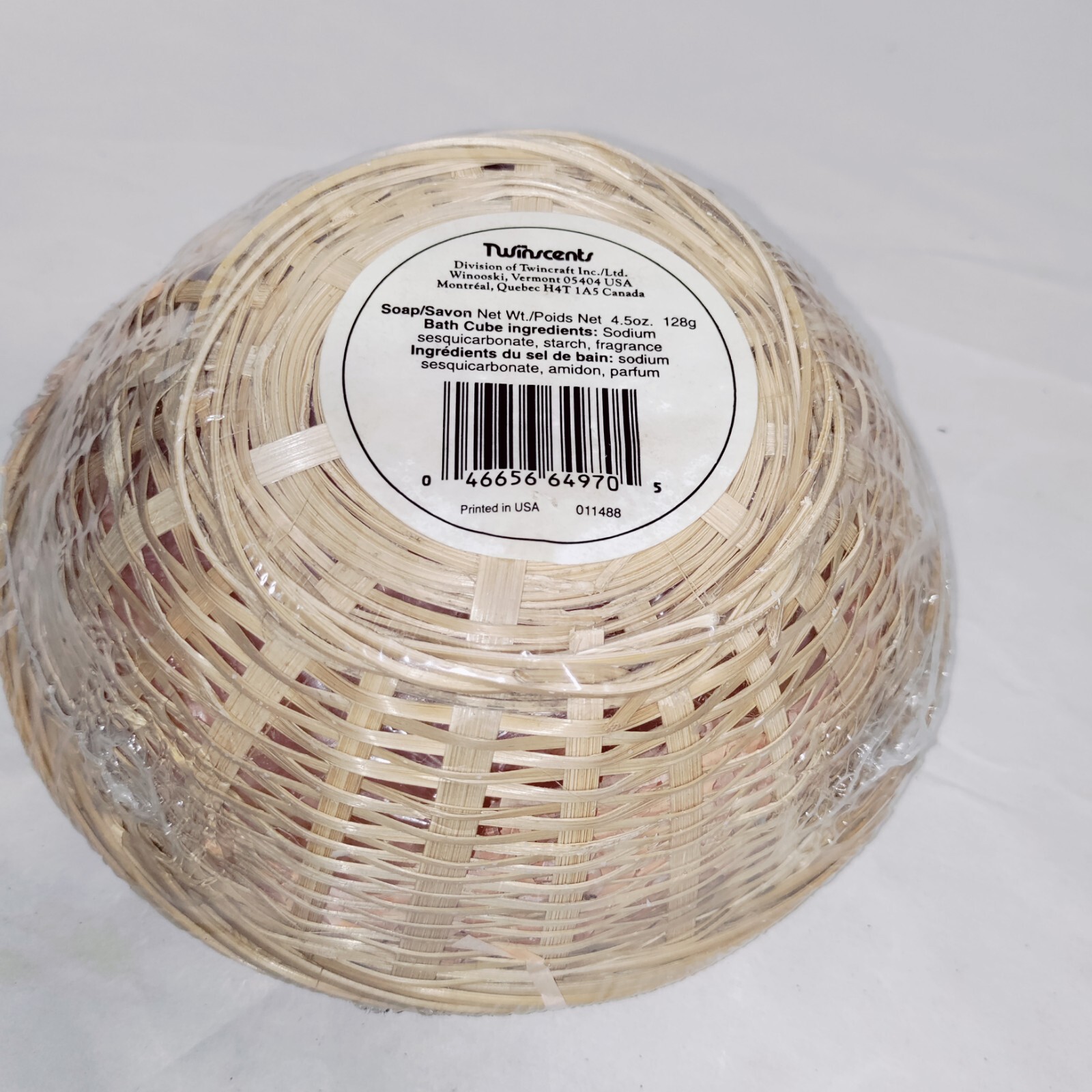 Vtg New Gift Basket 6-Coral & Aqua Seashell Soap & Vermont Fresh BathCube Canada