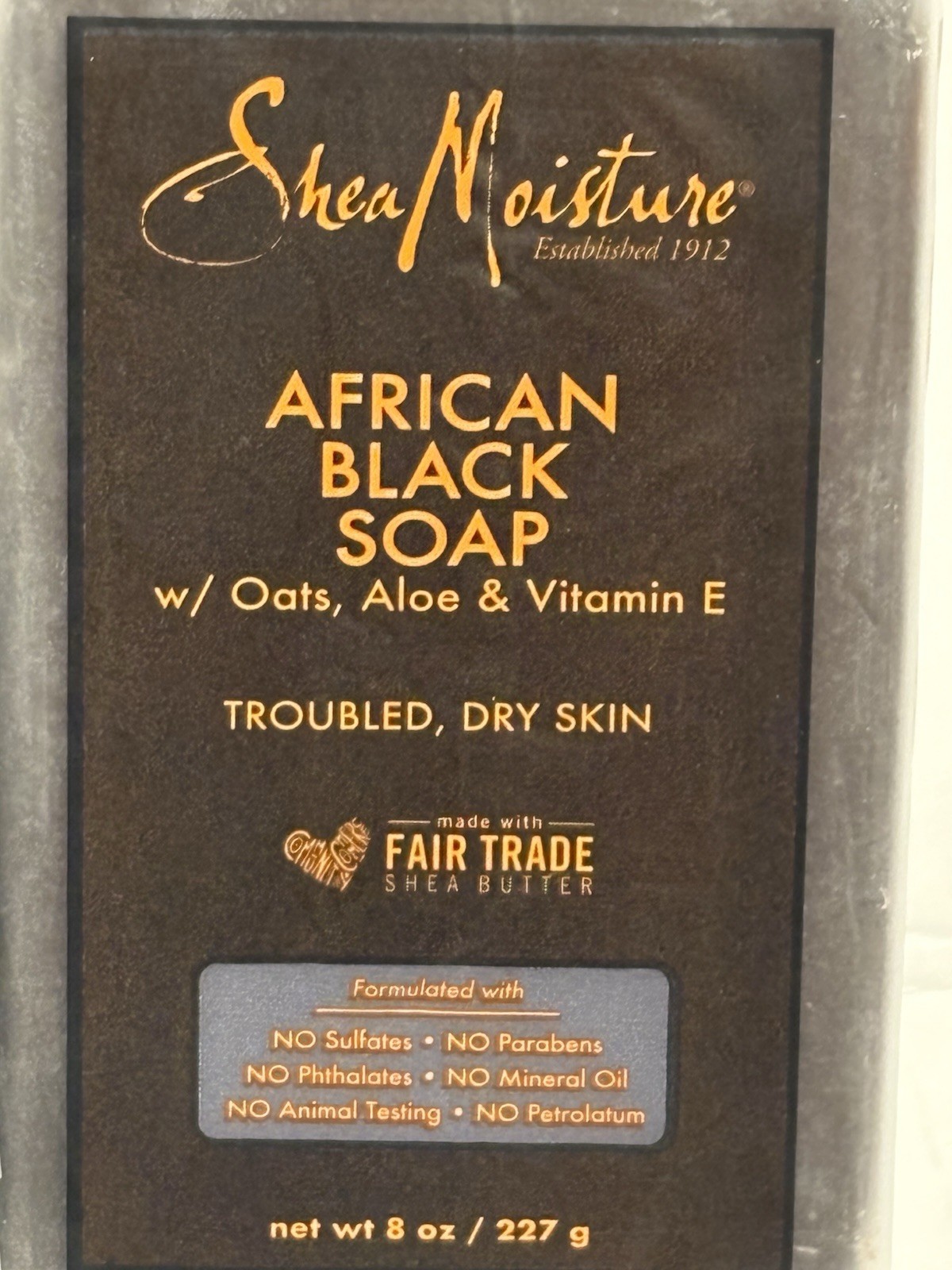 African Black Soap Shea Moisture Troubled Dry Skin Oats Aloe Vit. E 8oz 3X NEW