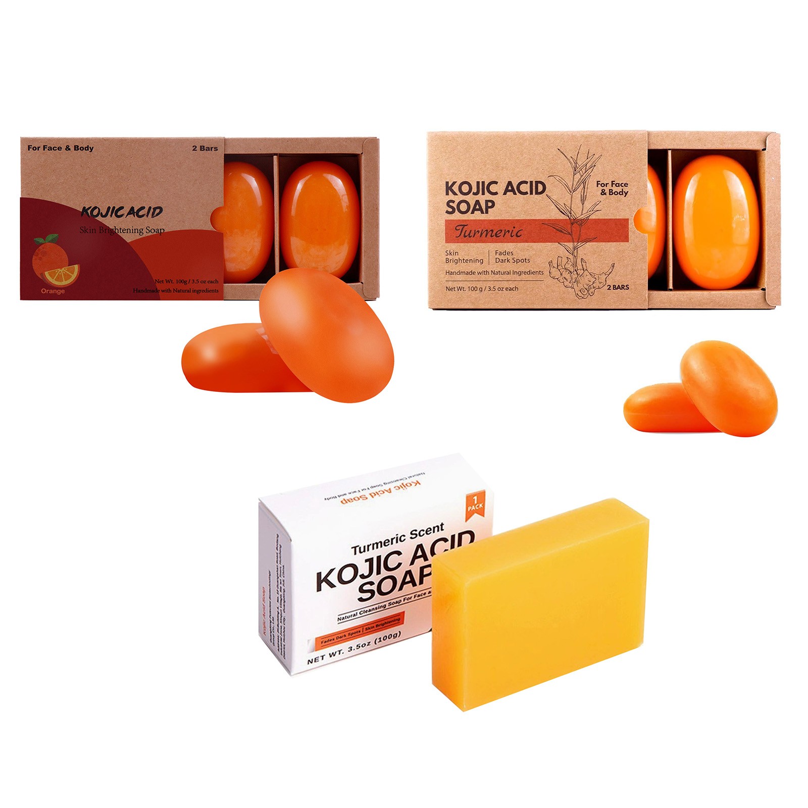 1Pcs Handmade Kojic Acid Soap Bar Oil Control Deep Cleaning Fades Dark Spots