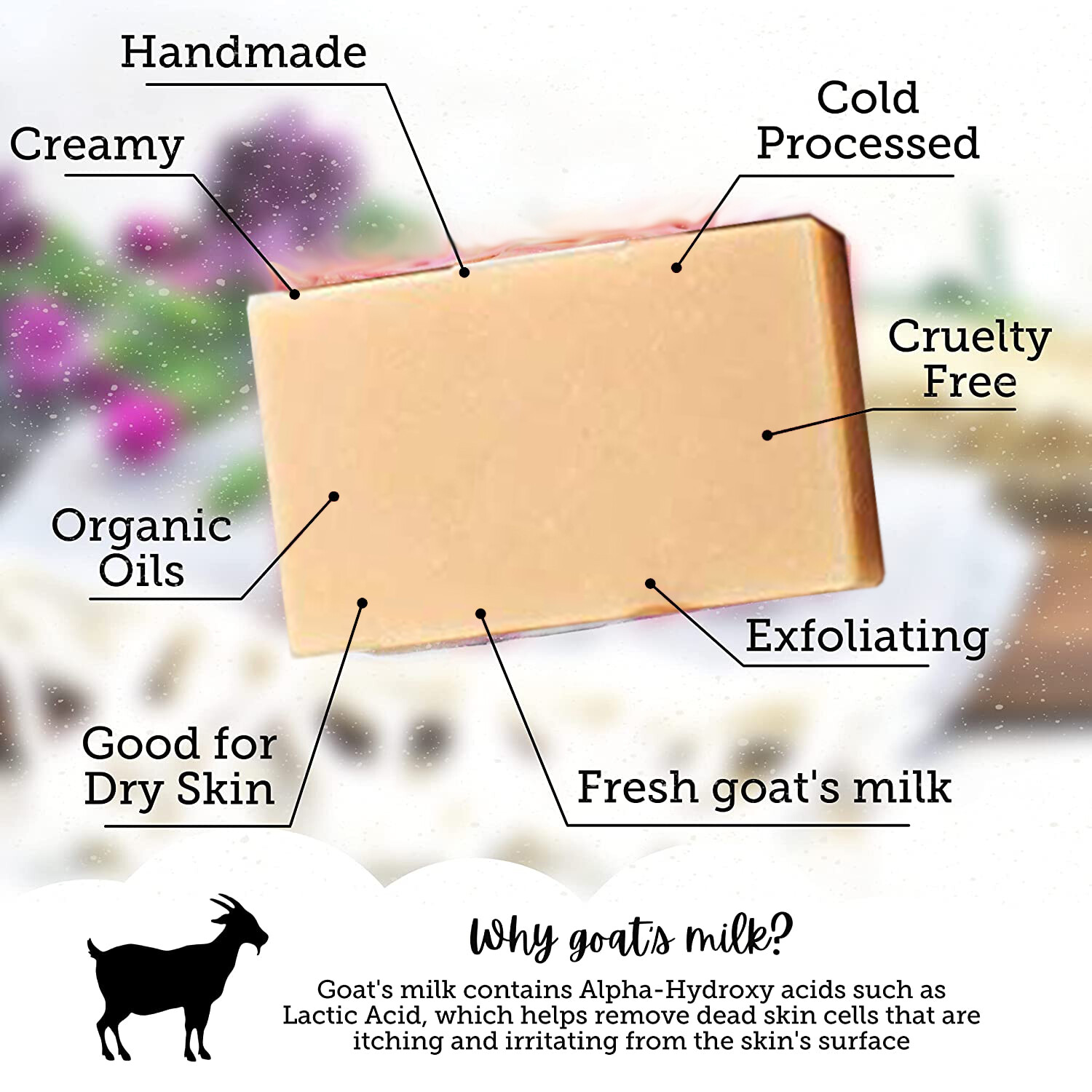 Wild Honeysuckle Goat Milk Soap 3oz Bar Handmade Amish Farmstead & Cold Pressed