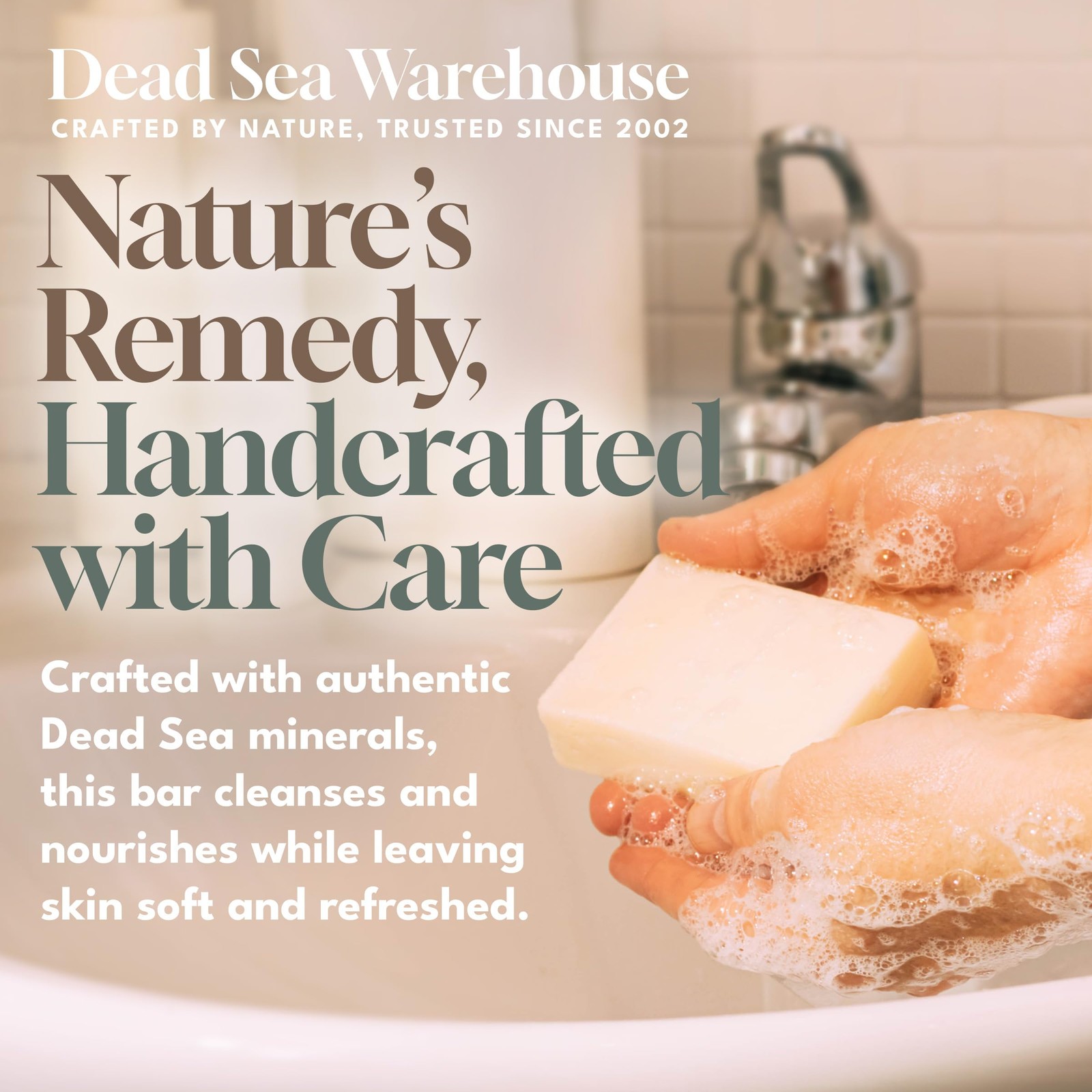 Dead Sea Warehouse – Salt Soap Bar – 3.5 Ounce (Pack of 4), white