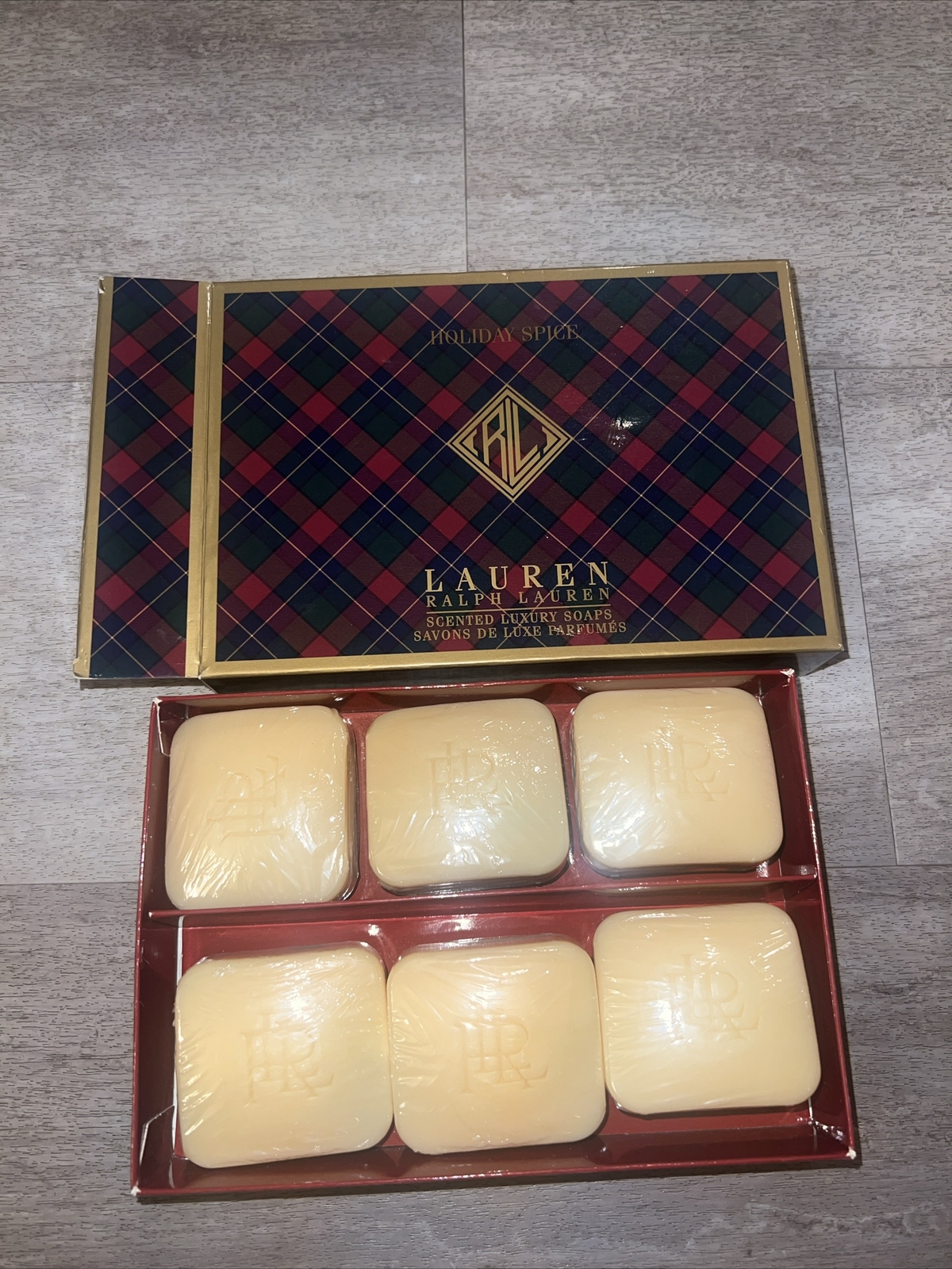 RALPH LAUREN SET OF 6 Holiday Spice Scented Luxury Soaps USA New