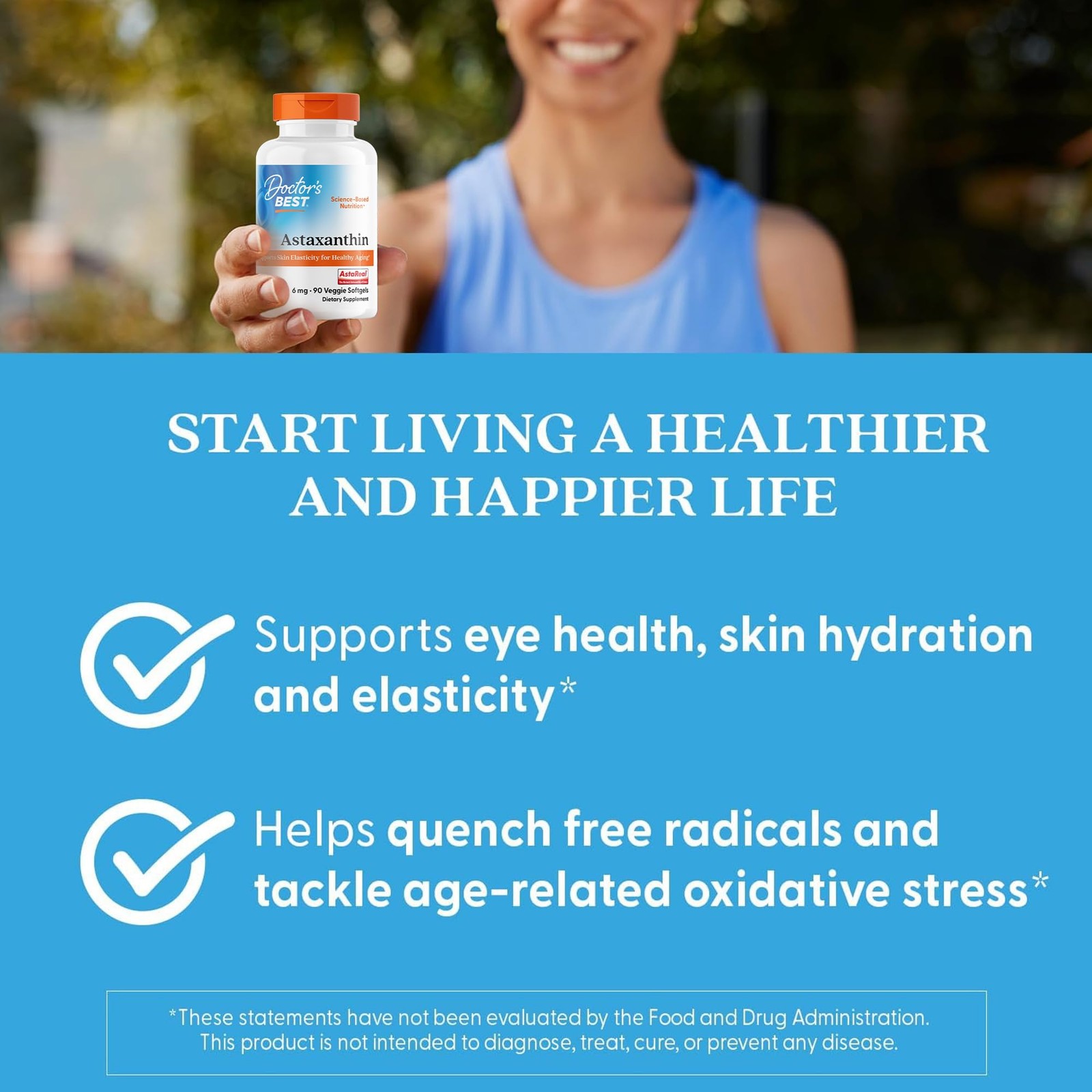 Astaxanthin Vegan Supplement 6 90 Count (Pack of 1), No Color