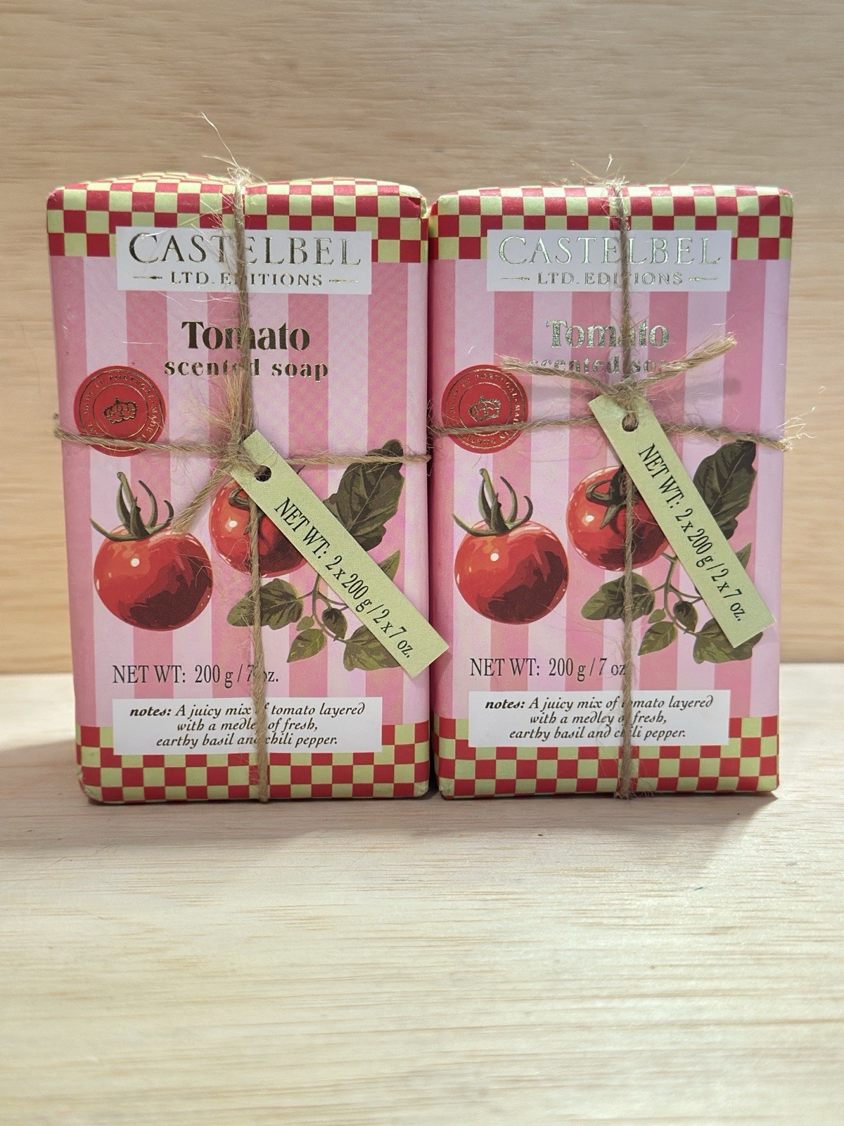 Lot 4 ~ Castelbel Tomato Scented Soap Ltd. Edition 7oz Ea Made In Portugal