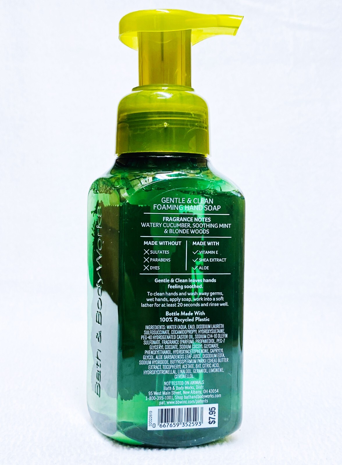 5 Bath & Body Works WHITE CUCUMBER MINT Gentle Foaming Hand Soap 8.75 oz