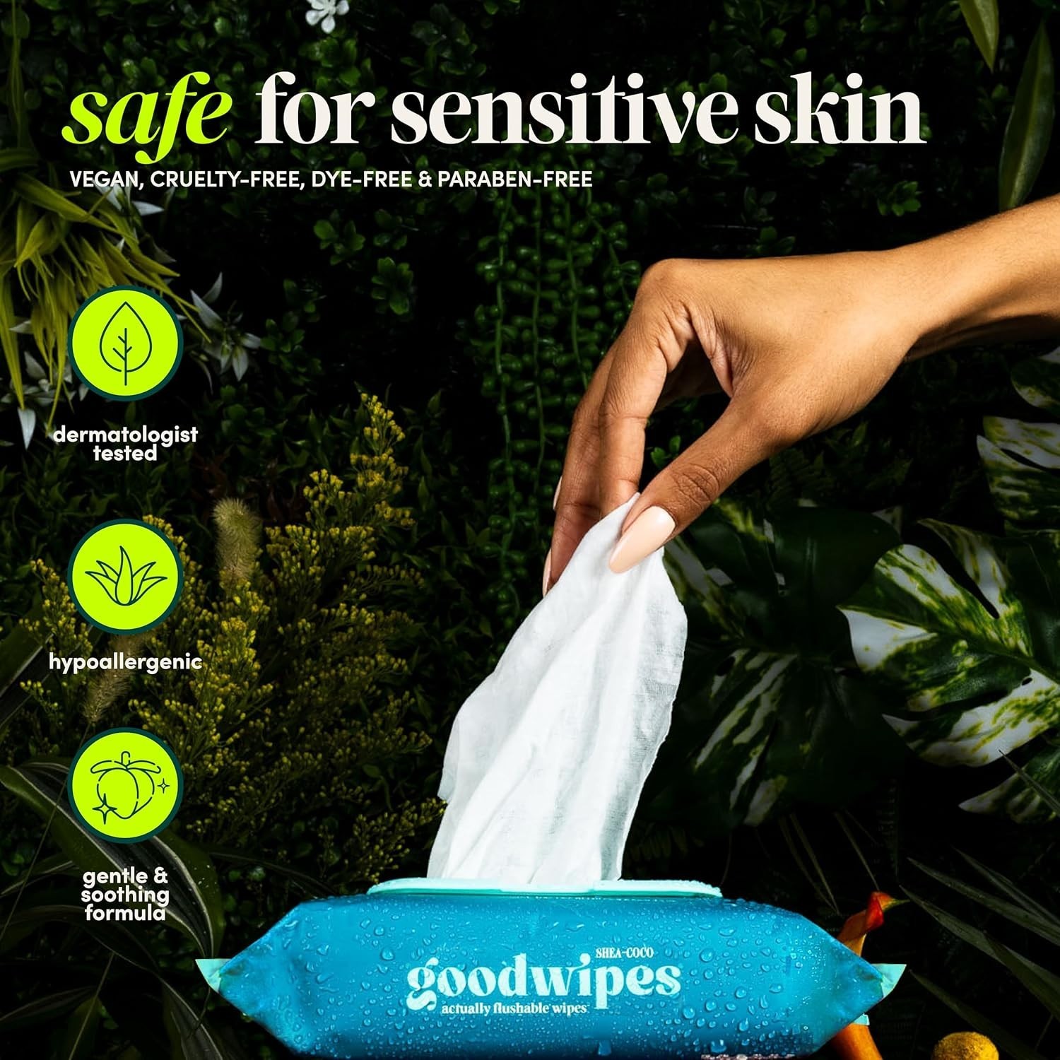 Flushable Butt Wipes Extra Large 300 Count, Shea Coco & Botanical Bliss, Wate…