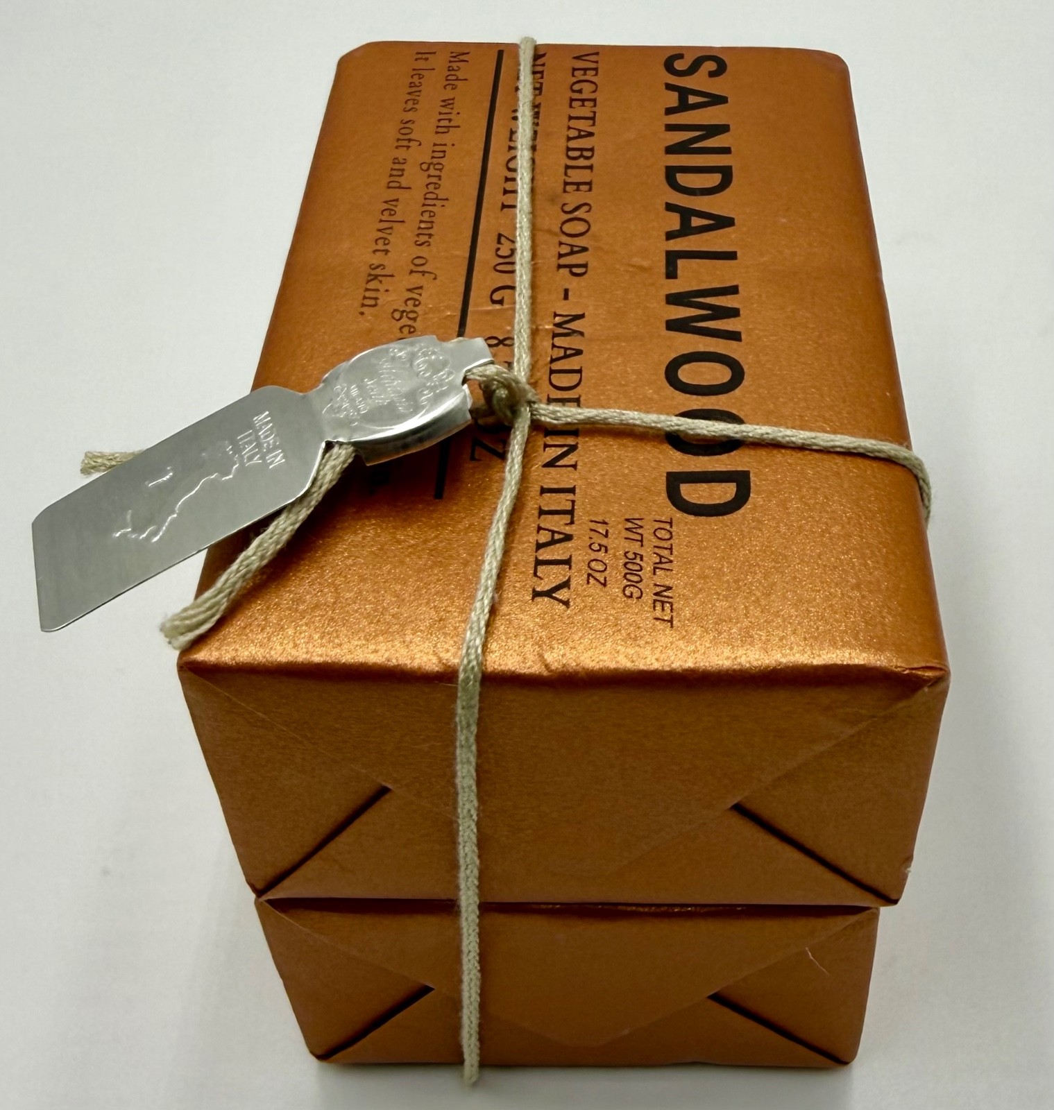 ALCHIMIA – Sandalwood Vegetable Soap 2 Bars 250gr – 8.75 oz. Italy