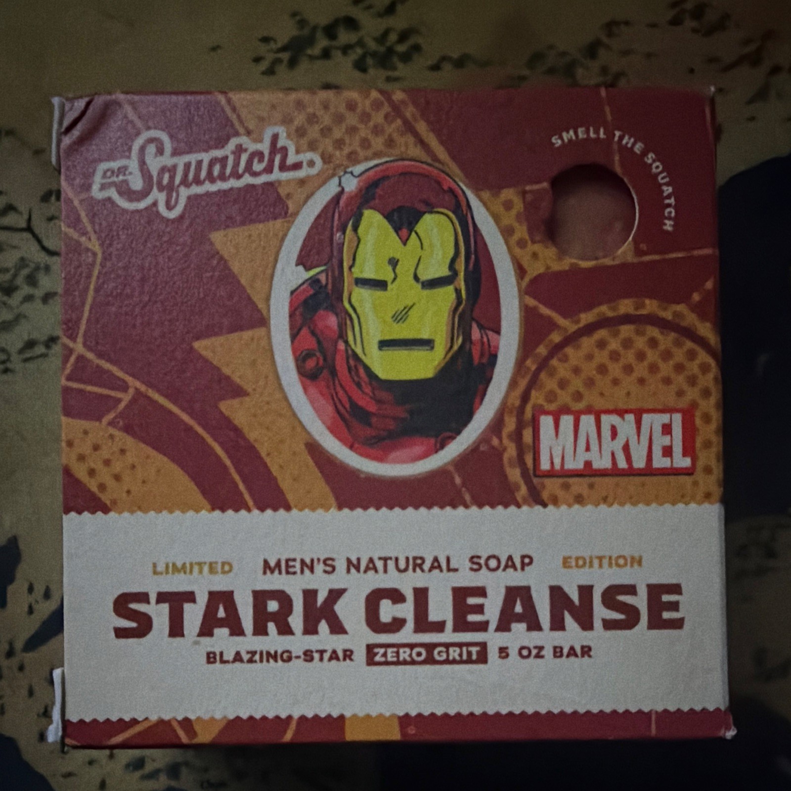Dr. Squatch Marvel Stark Cleanse Soap, Amber Saffron Zero Grit 5 oz