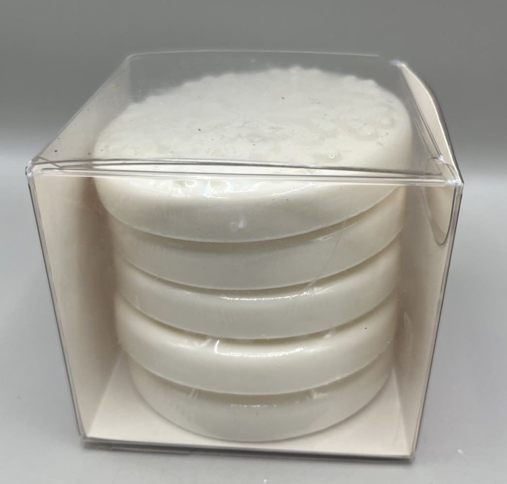 NEW Crate&Barrel (5) Round Snowflake Soaps Made In The USA