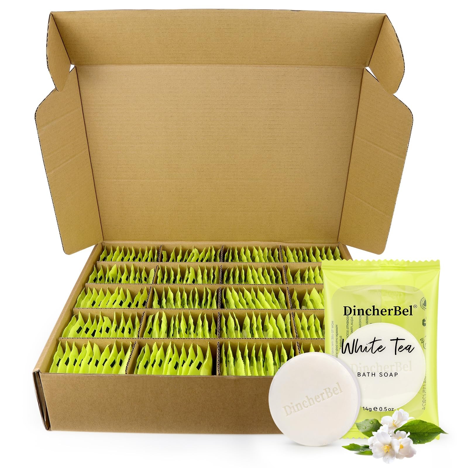 DincherBel 200 Pack 0.5oz Travel Soap, Mini Round Cleansing Bars Soap Bulk Tr…