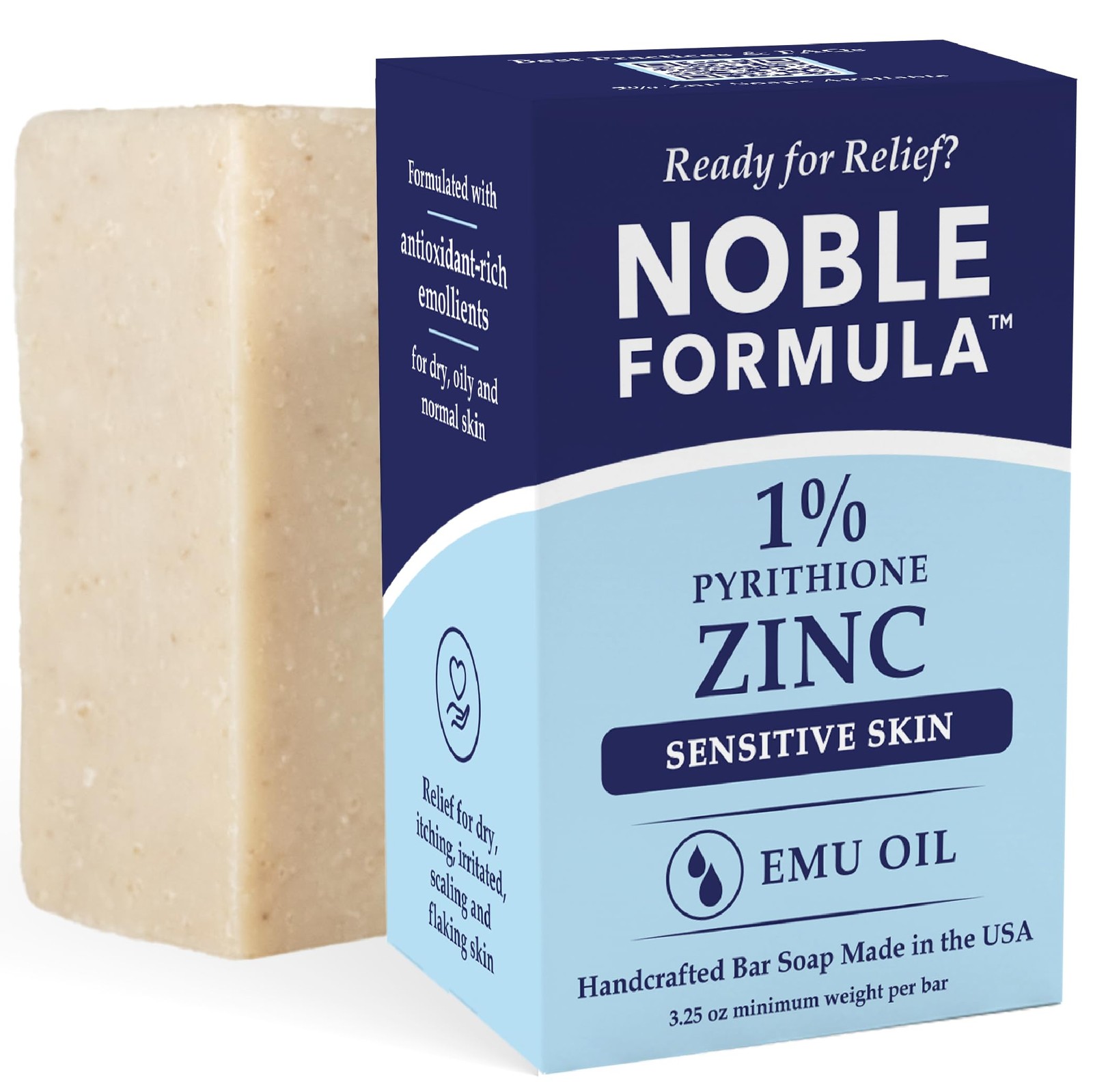 1% Pyrithione Soap Bar with Emu Oil – , Body and Scalp Gentle Cleanser for Dr…