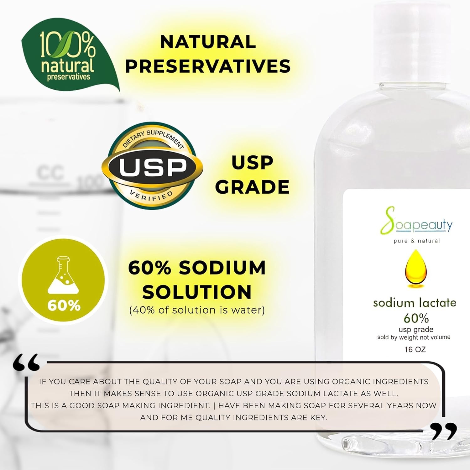 Sodium Lactate Soap Making & Lotion Making Liquid 4oz USP Pure Natural