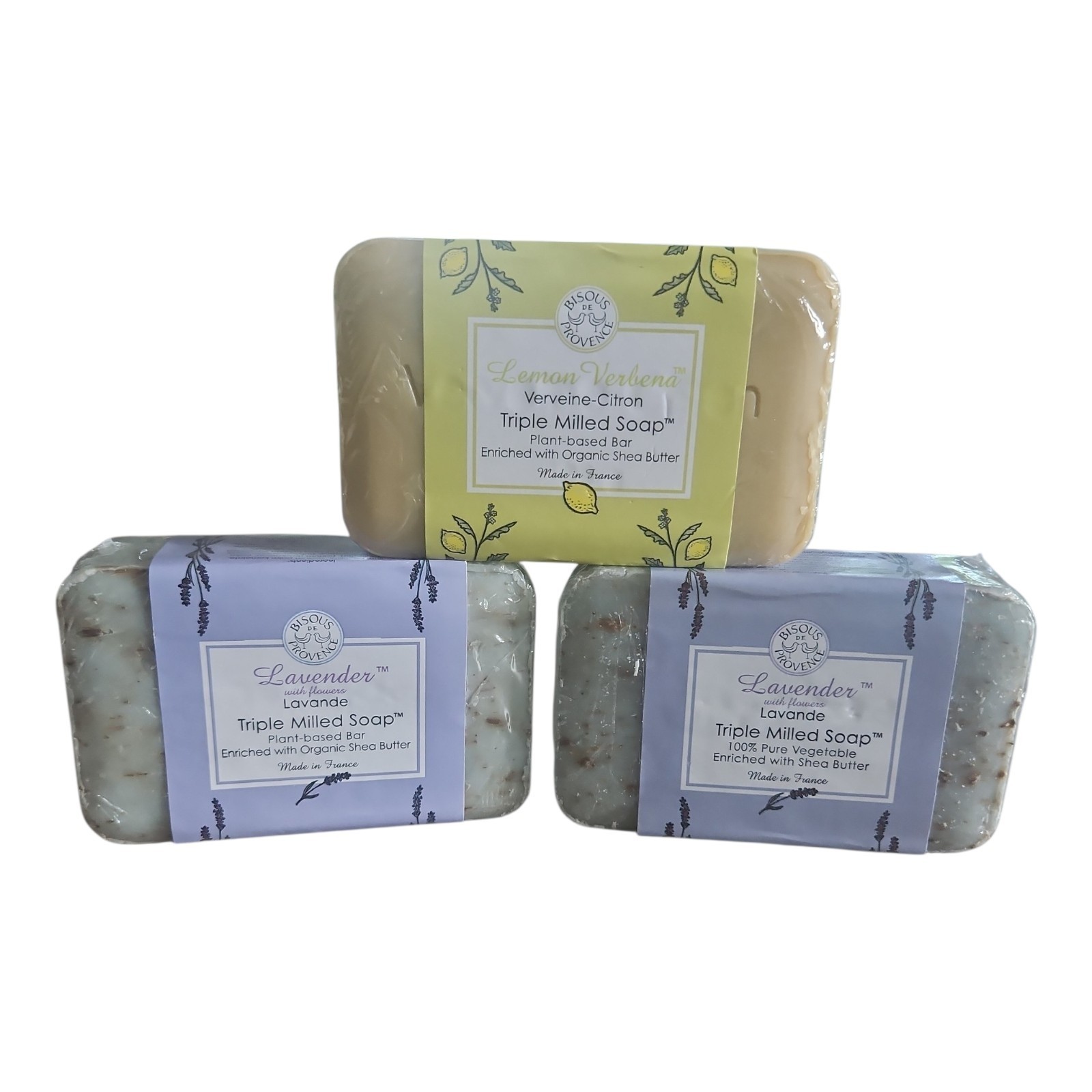 Trader Joe’s Triple Milled 3 Soap Bars- 2 Lavender & 1 Verveine -Citron(lemon)