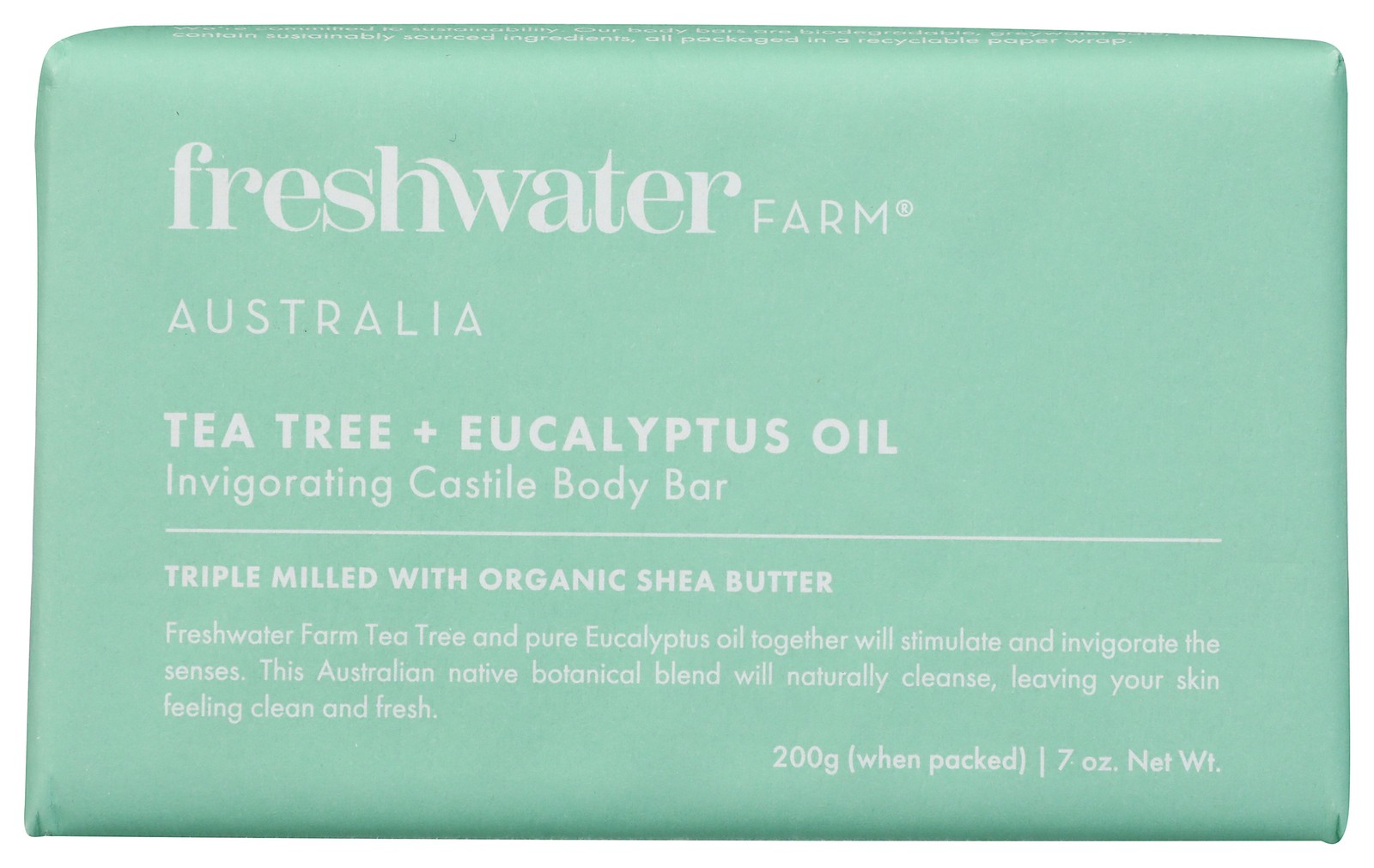 Castile Body Bar Tea Tree And Eucalyptus Oil By Freshwater Farm 7 Oz 8 Pack