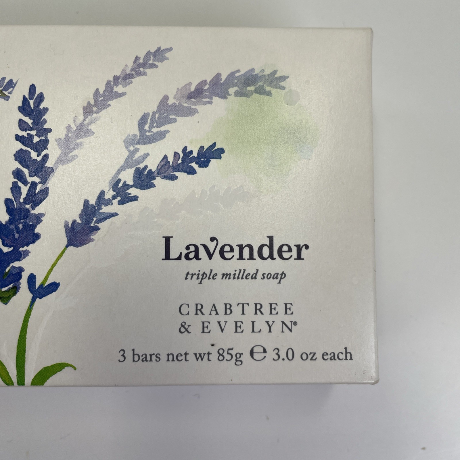 Crabtree & Evelyn Triple Milled Soap 85g, 3 oz ~ Box of 3 / NIB ~ Lavender