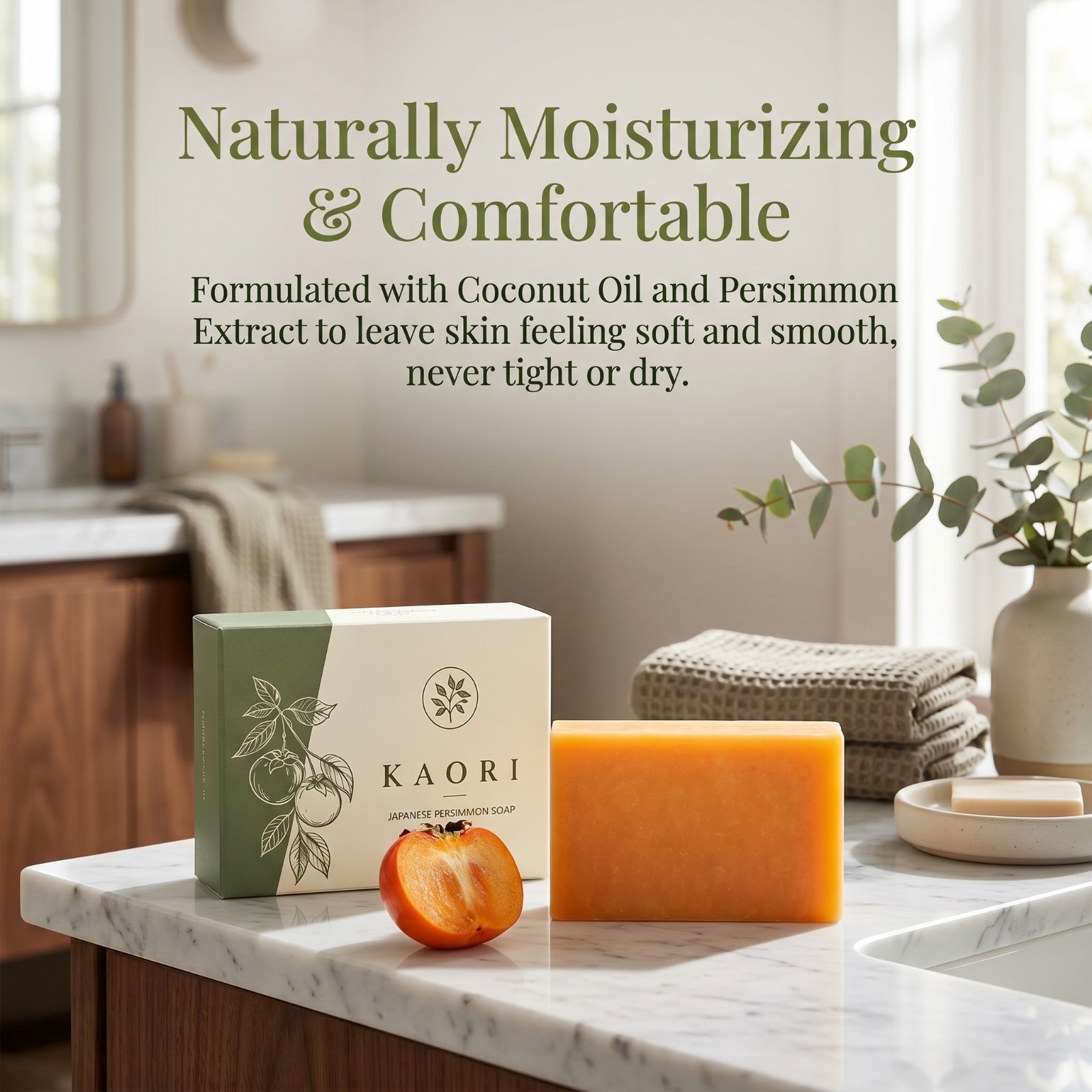 Kaori Persimmon Soap Deodorizing Moisturizing for Mature Skin