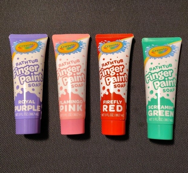 Crayola Bathtub Finger Paint Soap Purple Pink Red Green 4 total