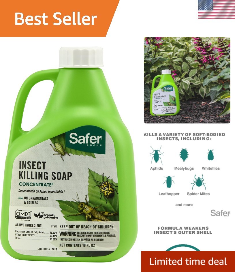 OMRI-Listed Insecticidal Soap Concentrate for Plants – 16 oz. Natural Protection