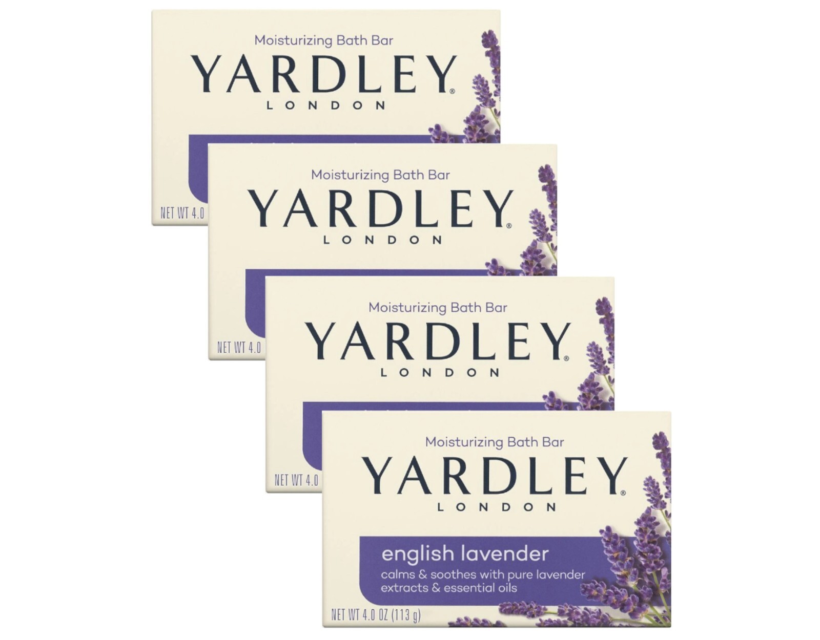 Yardley London Moisturizing Bath Bar English Lavender 4.25 ounce Pack of 4