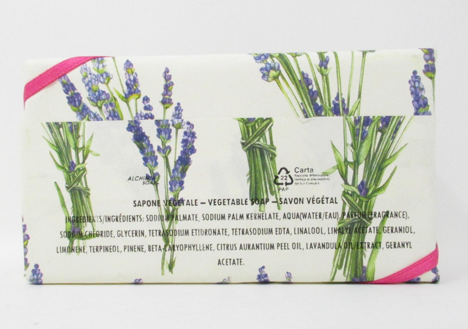 Italian Luxury Vegetable Bath Bar Soap Lavender scented large 10.5oz Alchimia