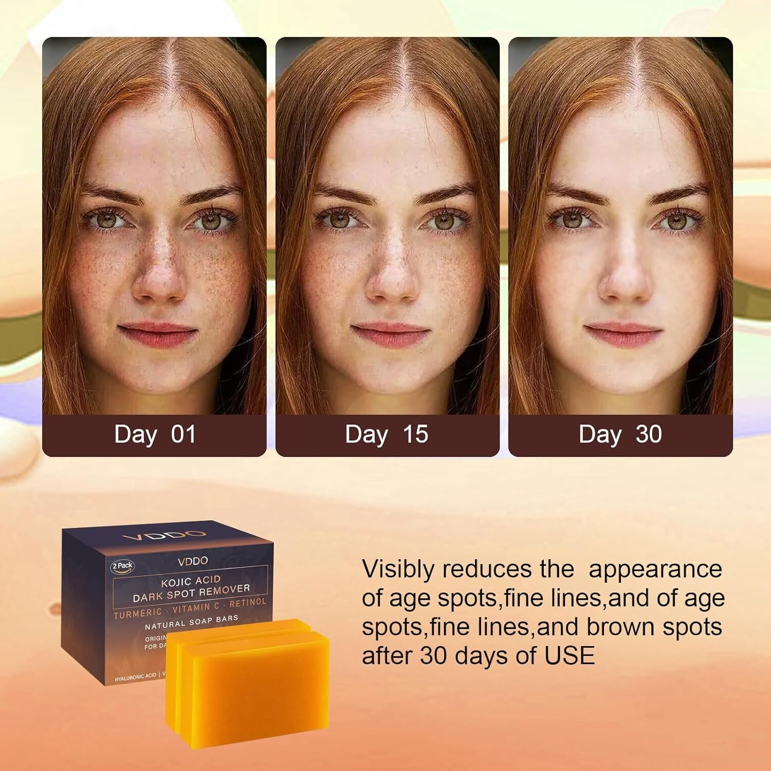 VDDO-Kojic-Acid-Soap Turmeric – Dark spots / Vitamin C, E, Retinol, Collagen