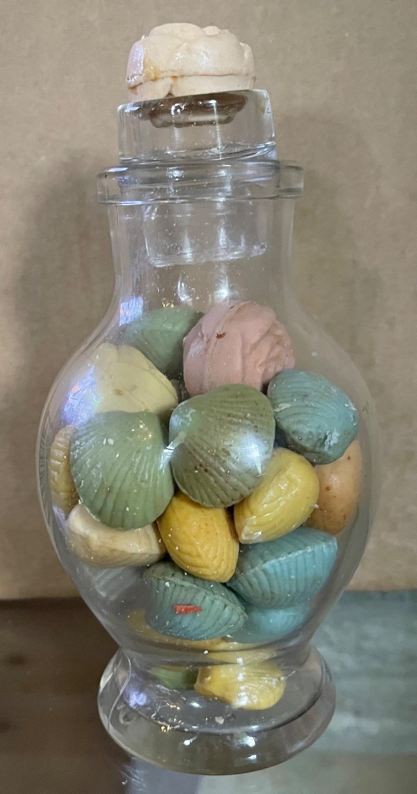 Vintage John Wanamaker English Guest Soaps Glass Jar 6 oz Full Bottle