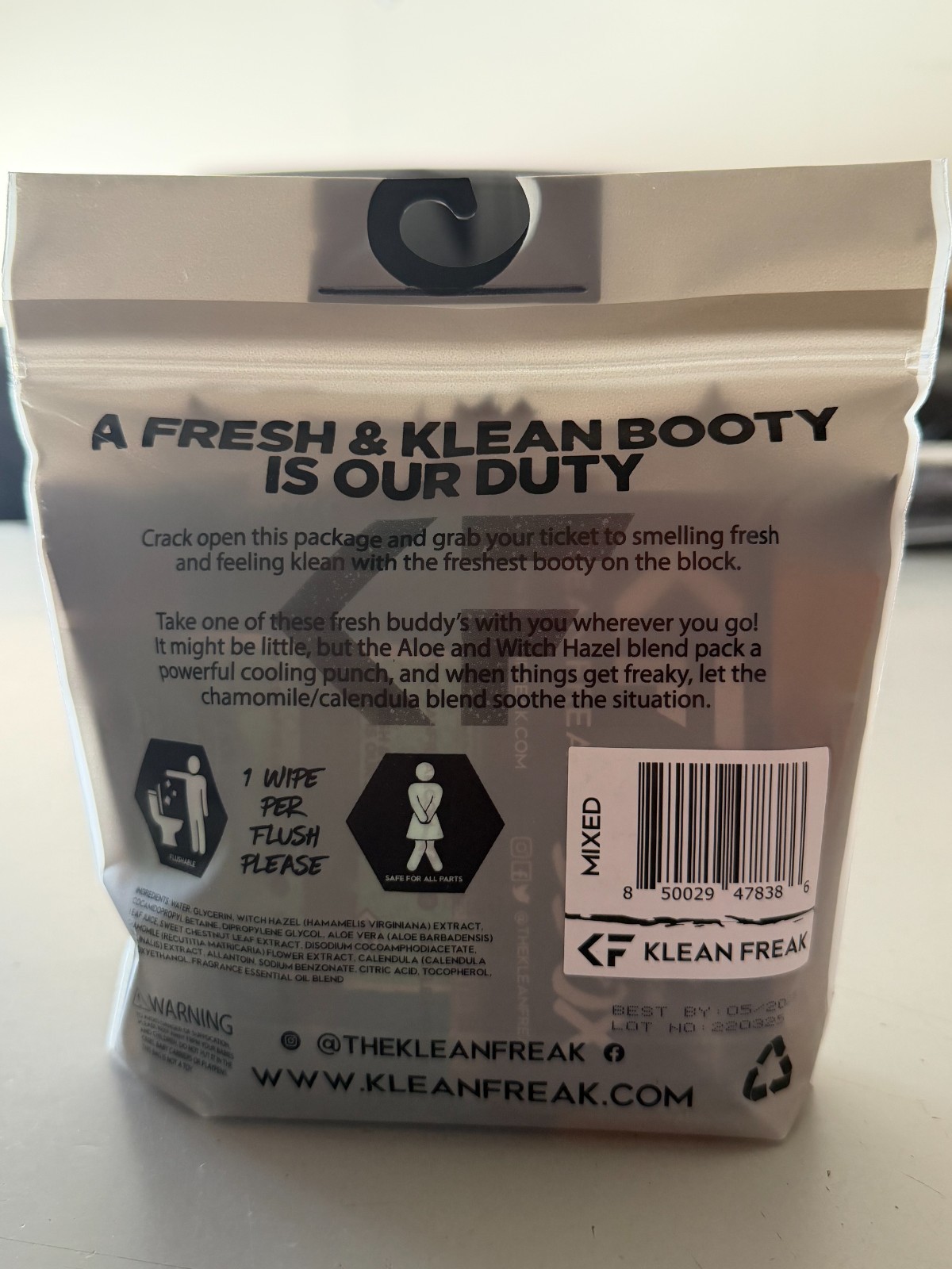 Klean Freak Scented Flushable Wipes
