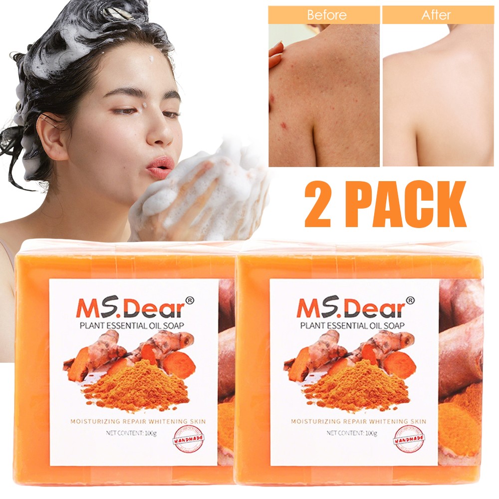 2 Pcs Tumeric Soap, Dark Spots , Skin Glow, Brighter Skin, Scars, All Skin types