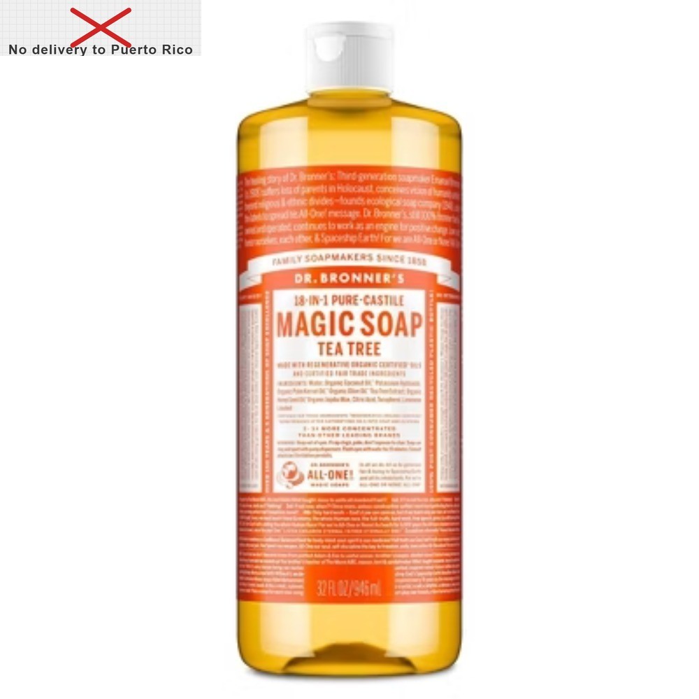 Magic Pure Castile Liquid Soap Bodywash – Tea Tree – 32 fl oz: Vegan Cleanser