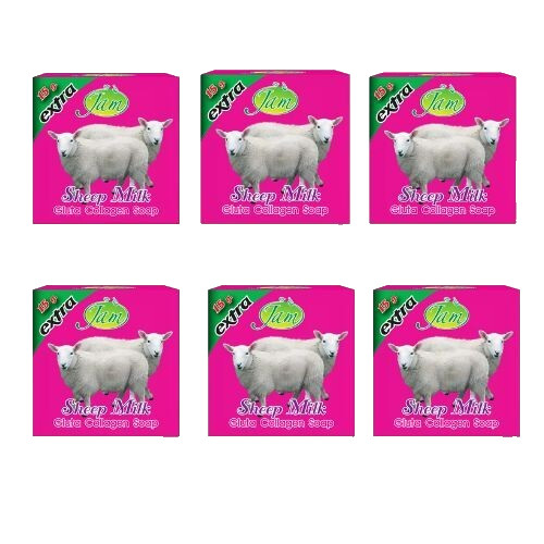 6 x JAM Sheep Milk Gluta Collagen Soap Soft Smooth Skin 65g