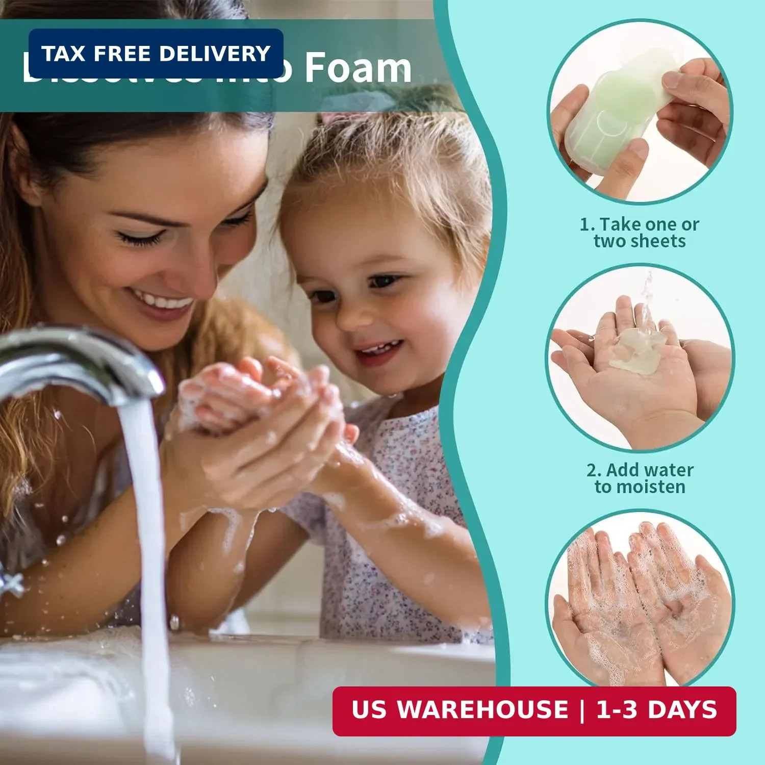 300 Paper Soap Sheets for Travel – 6packs Travel Size Foaming Hand Soap Sheets R