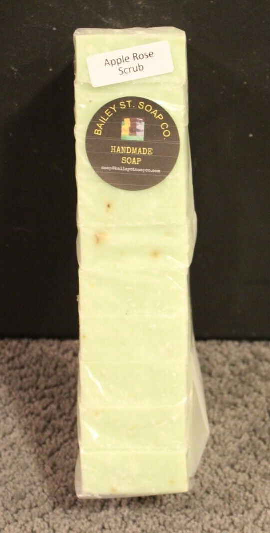 Apple Rose Scrub Cold Processed handmade soap loaf,10 precut bars- FREE Shipping