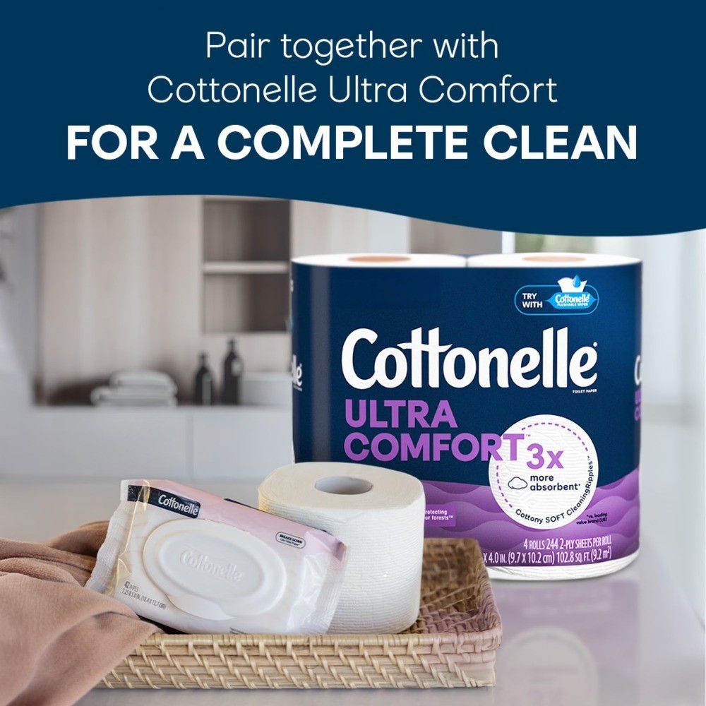 Fragrance Free Flushable Wet Wipes 4 Packs with Flip Top