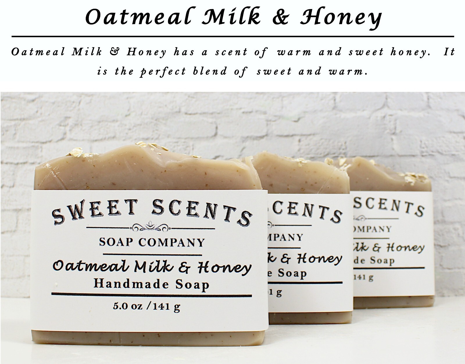 Handmade Soap – Oatmeal Milk & Honey – Cold Process, Scented Soap