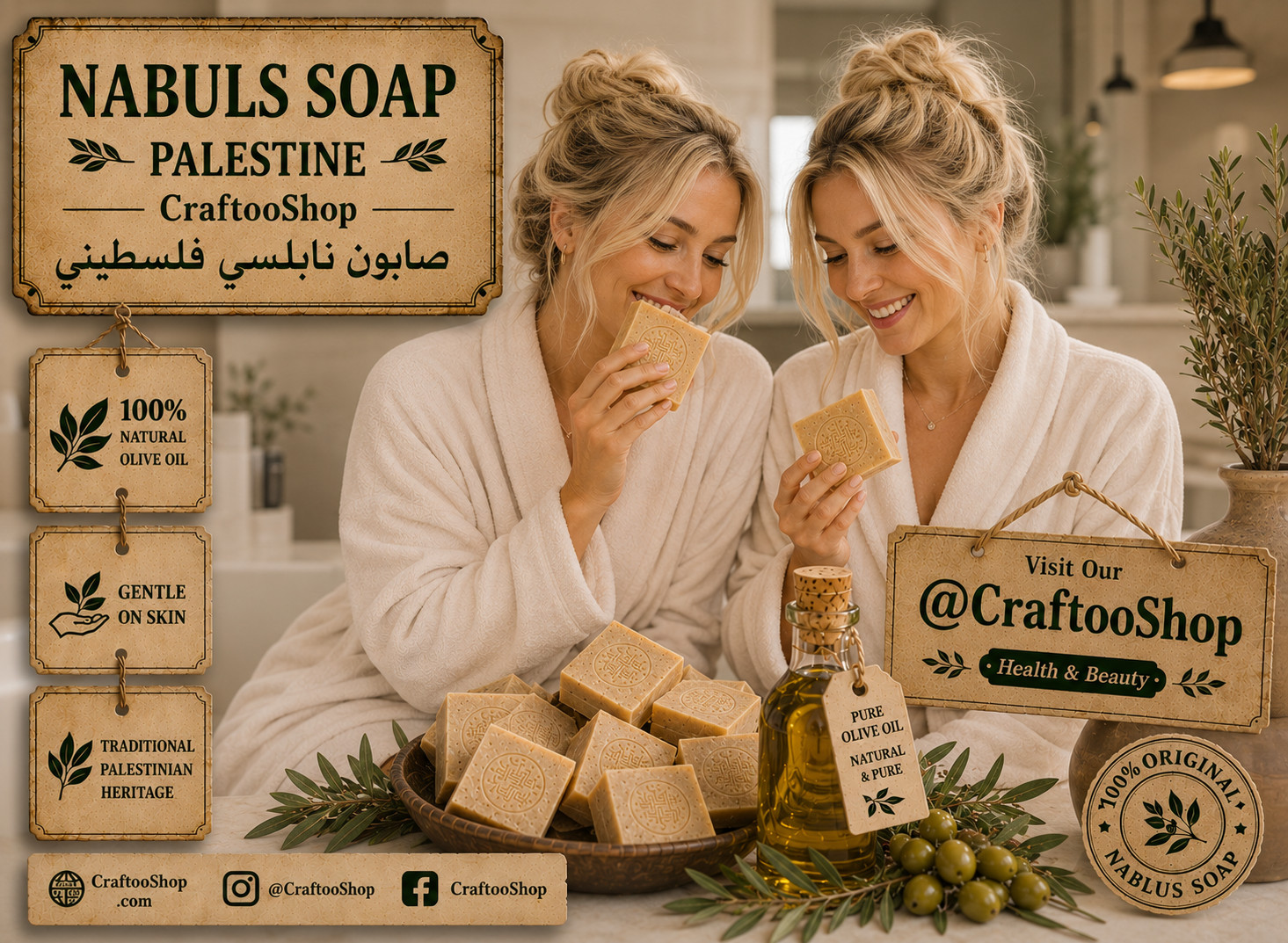 10x Piece Nabulsi Soap AL Jamal (Camel) Natural Pure Olive Oil Natural Palestine