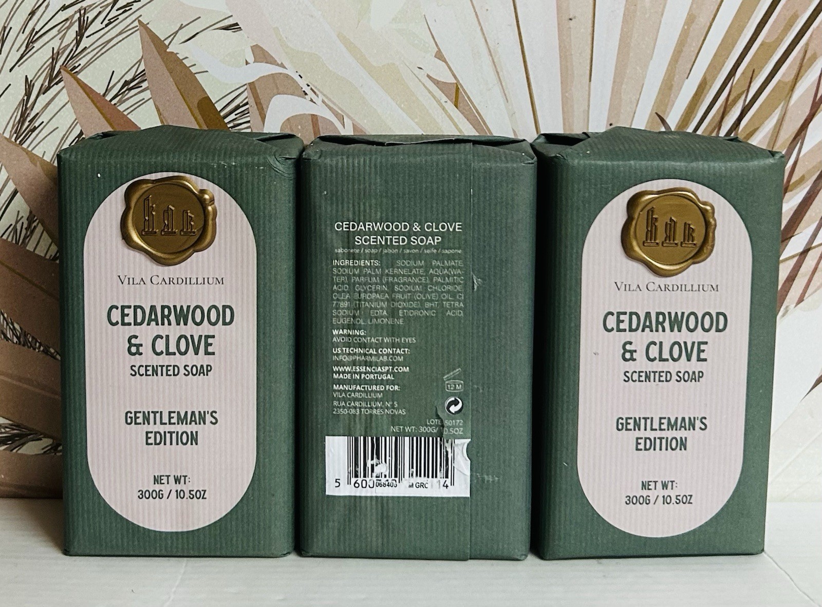 3-Pack Vila Cardillium ~ Cedarwood & Glove Gentlemen’s Bar Soap 10.5 oz Each