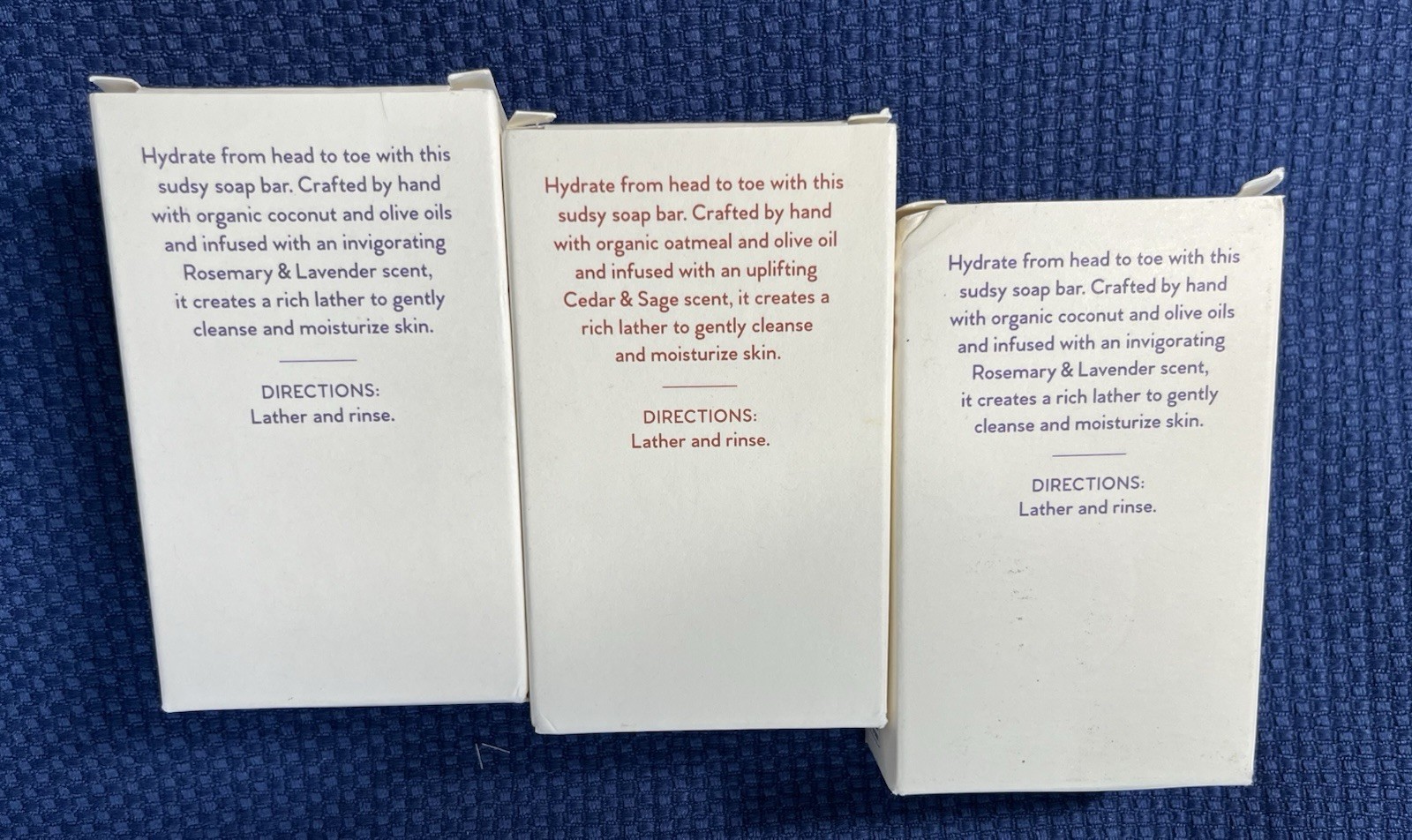 Rooted Beauty Handcrafted Soap Rosemary & Lavender (2) Cedar & Sage (1) new