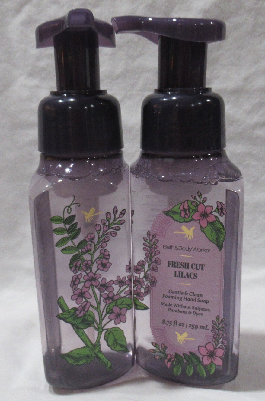 Bath & Body Works Gentle & Clean Foaming Hand Soap Set Lot of 2 FRESH CUT LILACS
