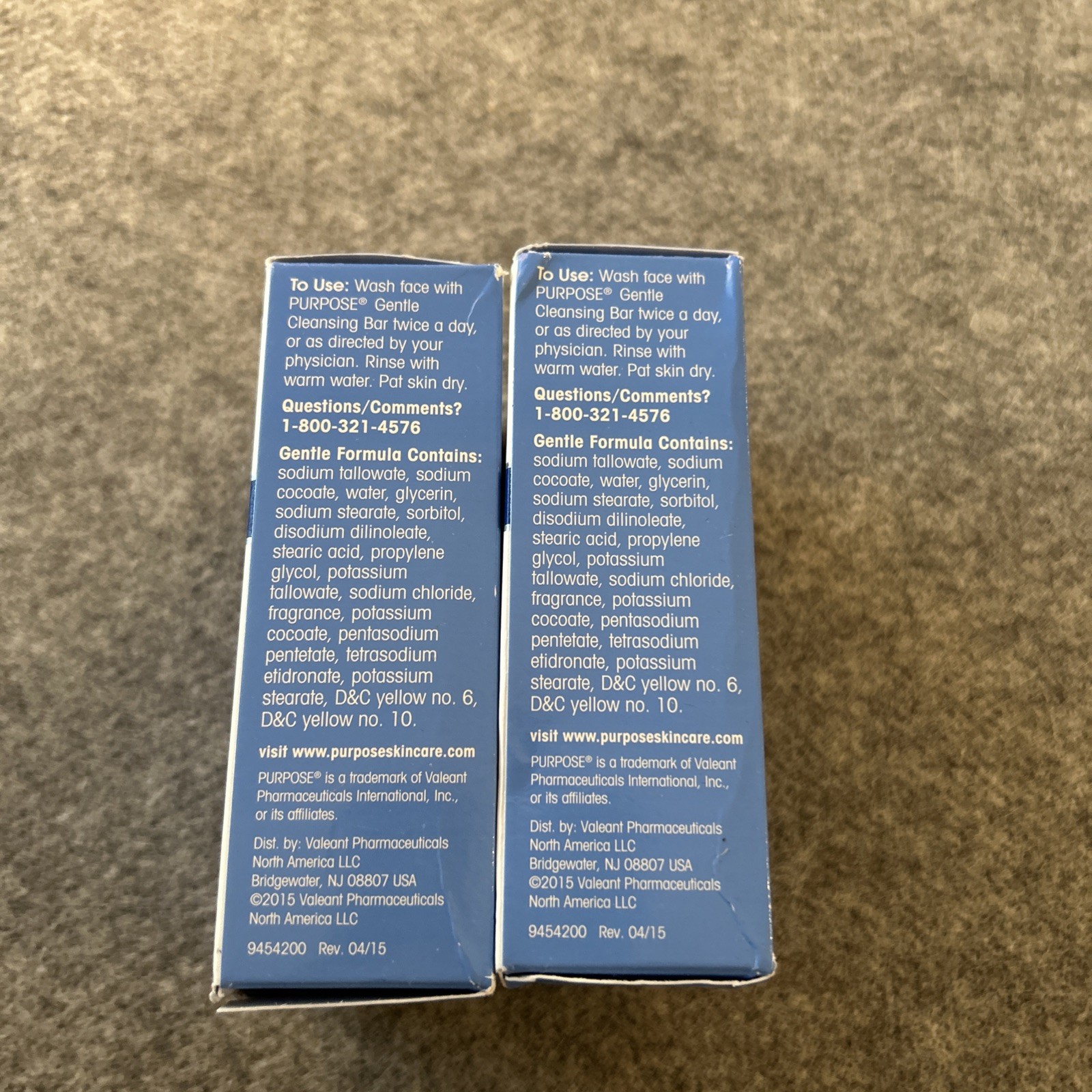 (2) Purpose Gentle Cleansing Face Bar Soap Oil-Free Hypoallergenic 6 & 3 OZ